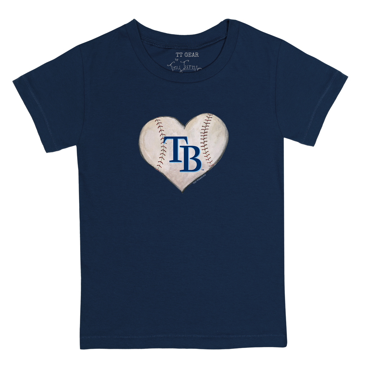 Tampa Bay Rays Stitched Heart Kid's Tee Shirt - Tiny Turnip