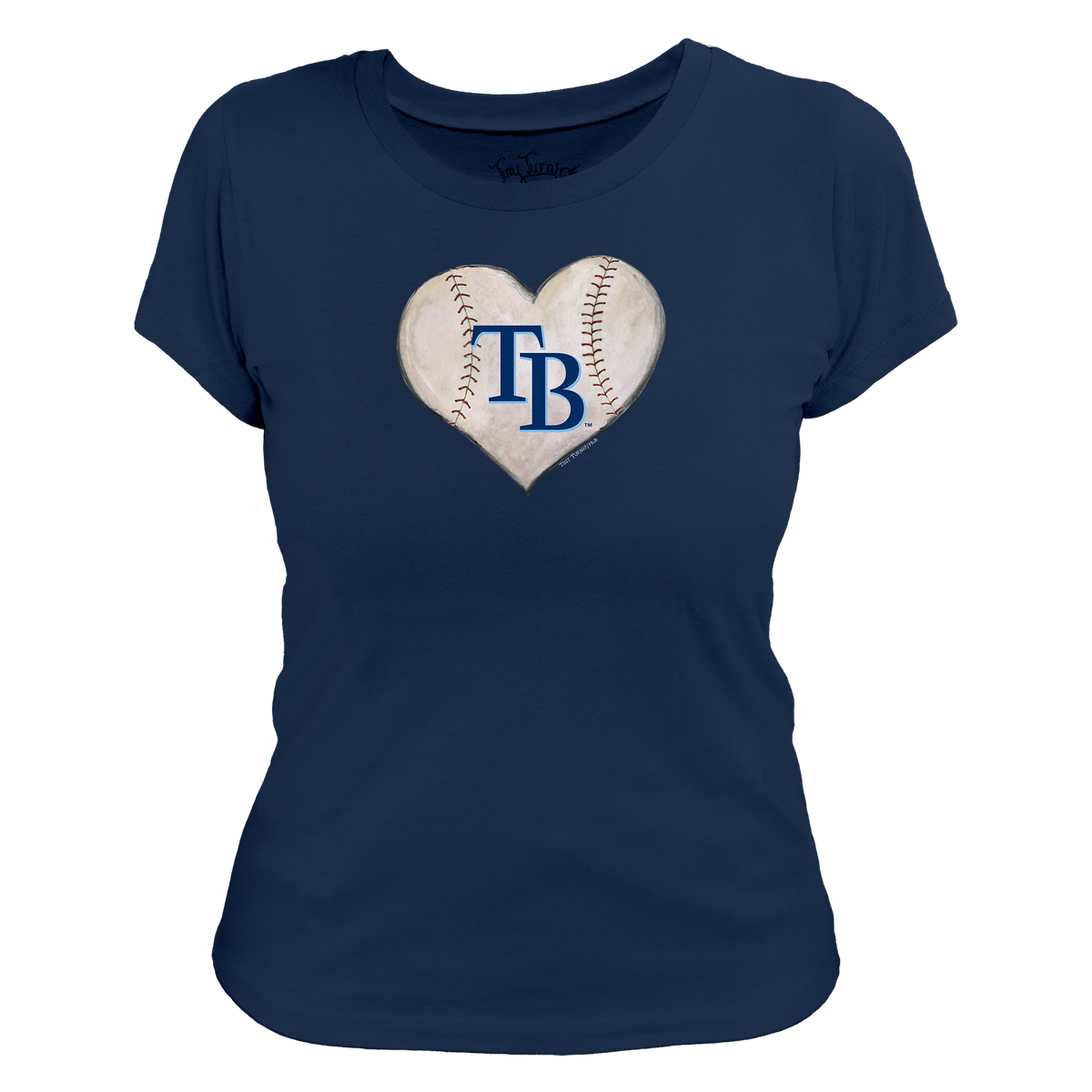 Tampa Bay Rays Stitched Heart Women's Tee Shirt - Tiny Turnip