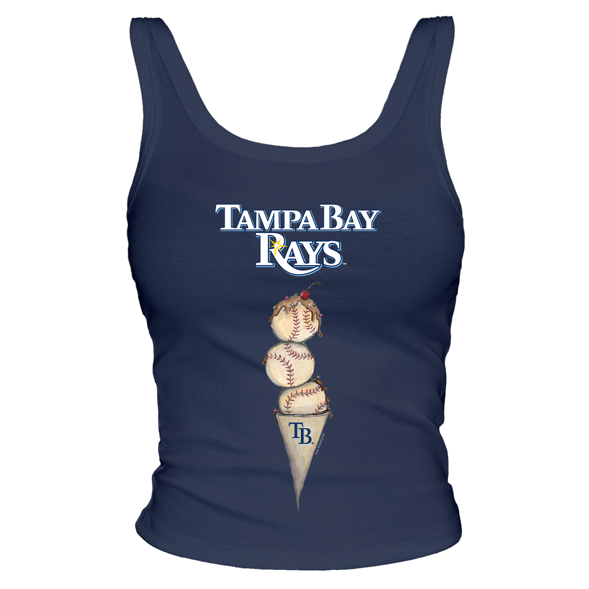 Tampa Bay Rays Triple Scoop Ribbed Tank - Tiny Turnip