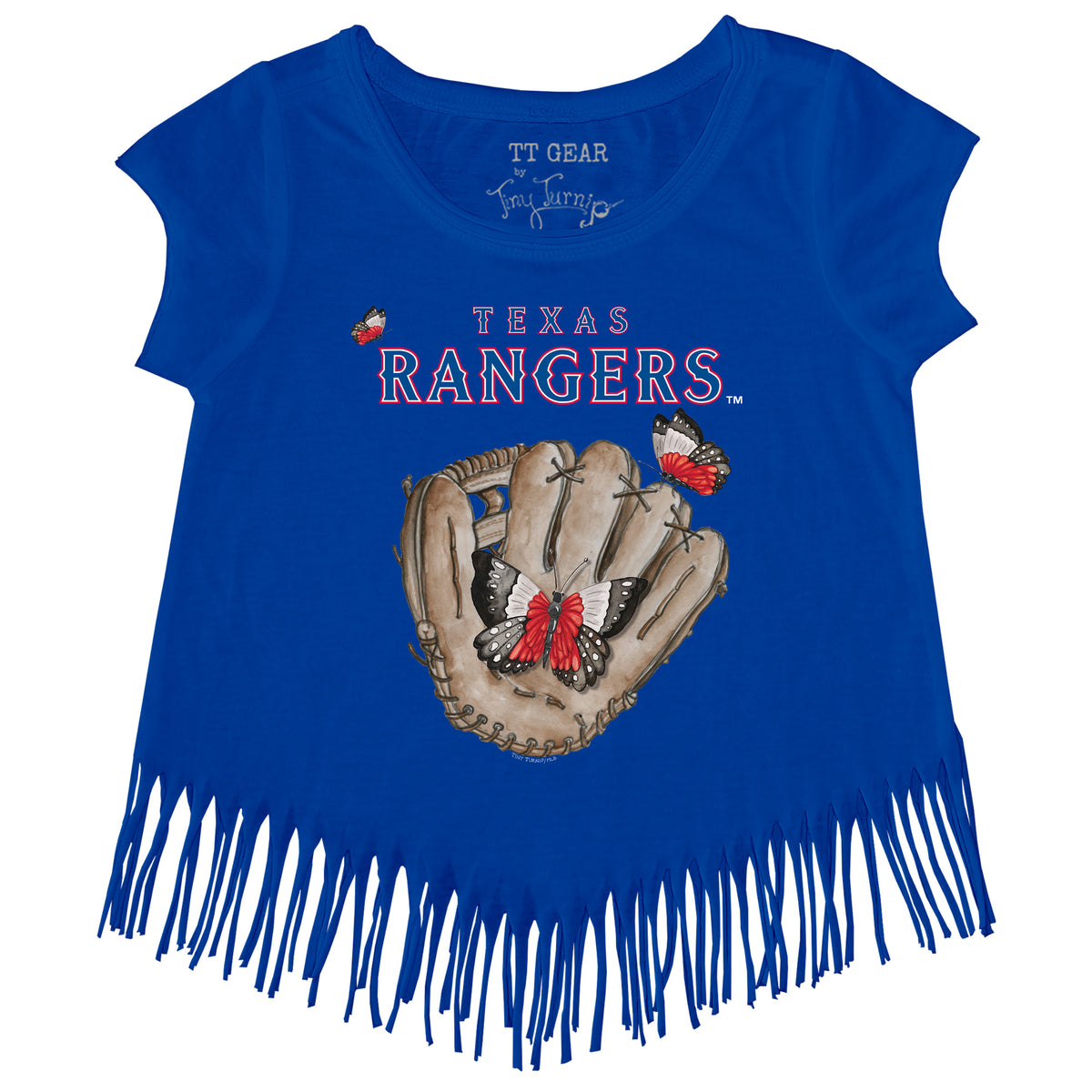 Texas Rangers Butterfly Glove Fringe Tee