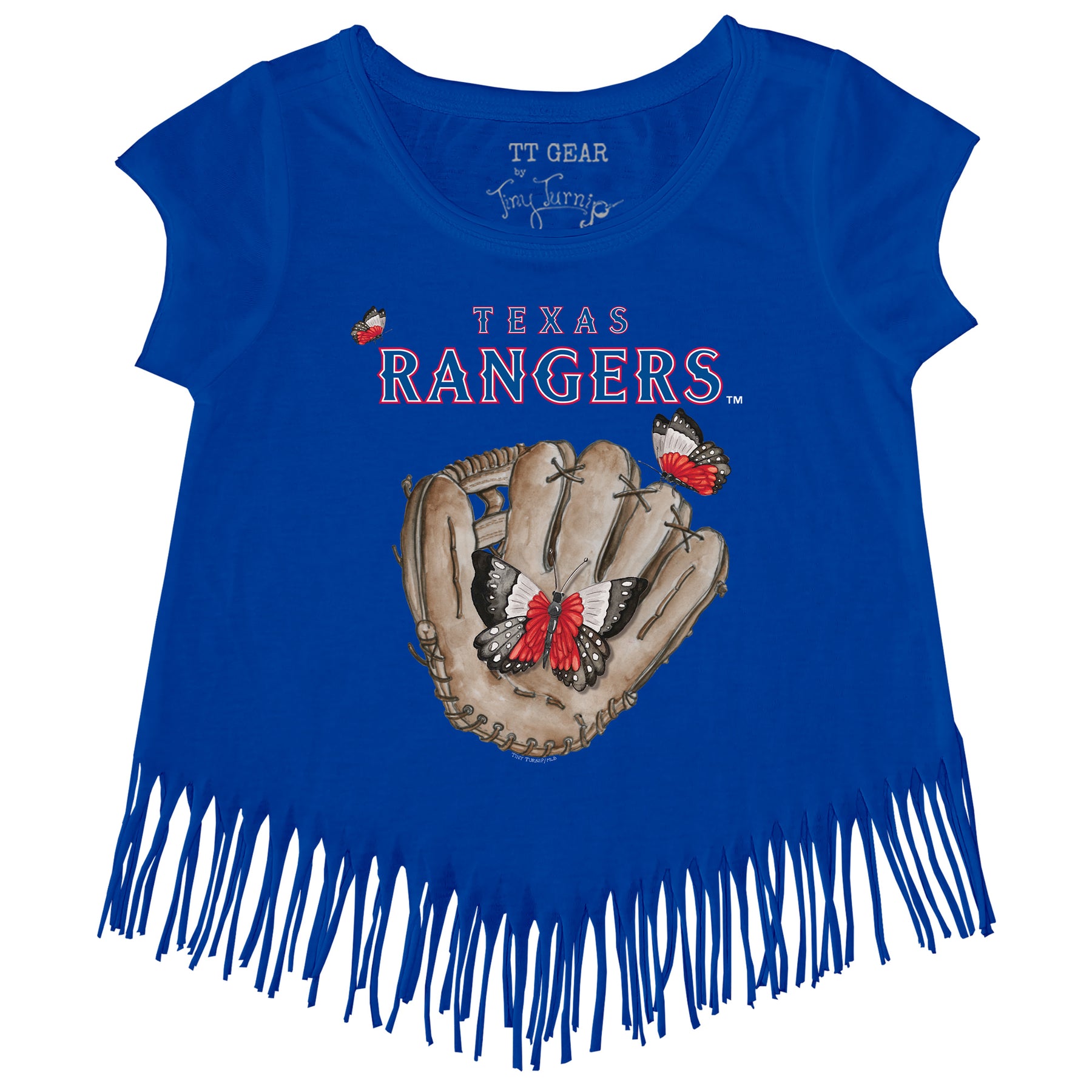 Texas Rangers Butterfly Glove Fringe Tee