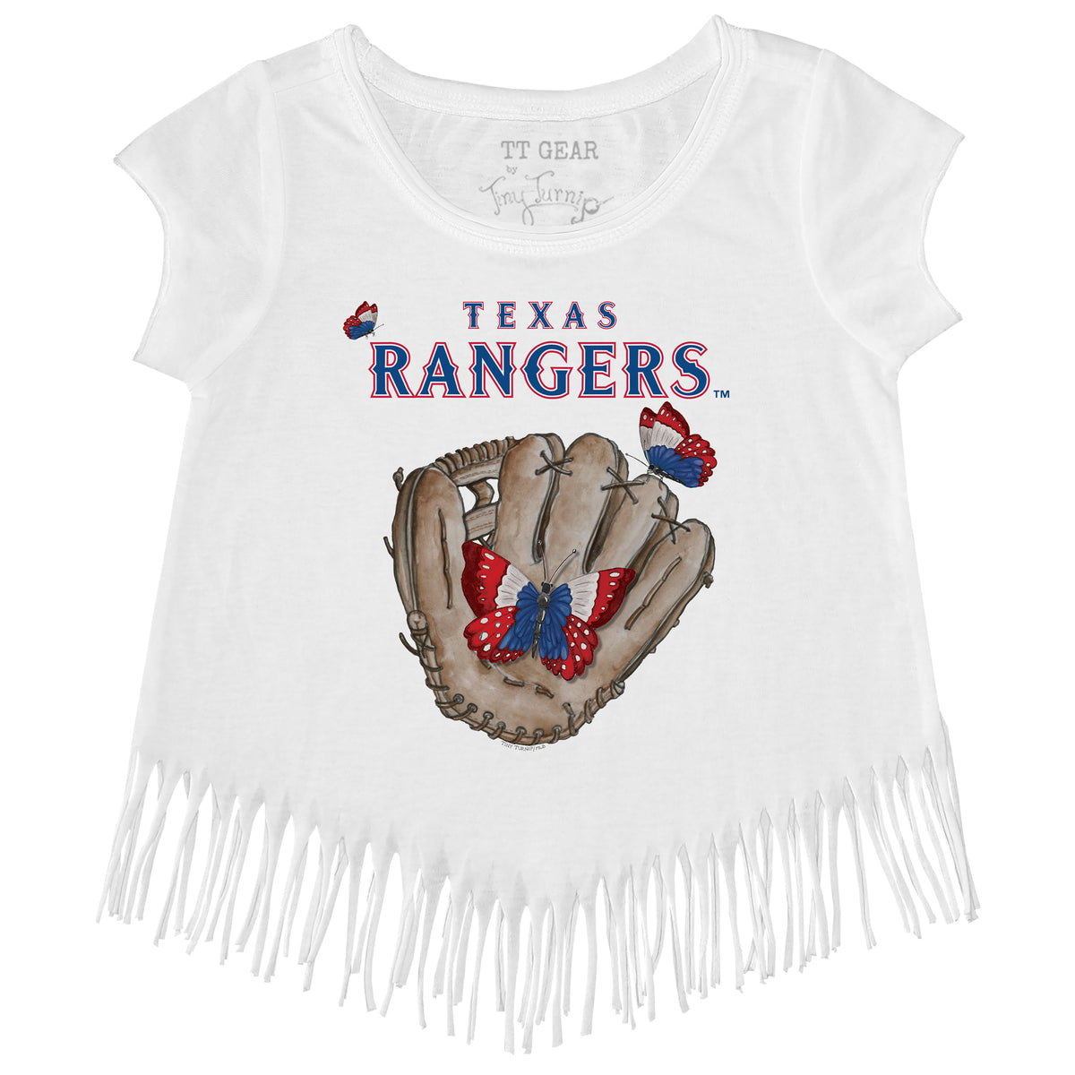 Texas Rangers Butterfly Glove Fringe Tee