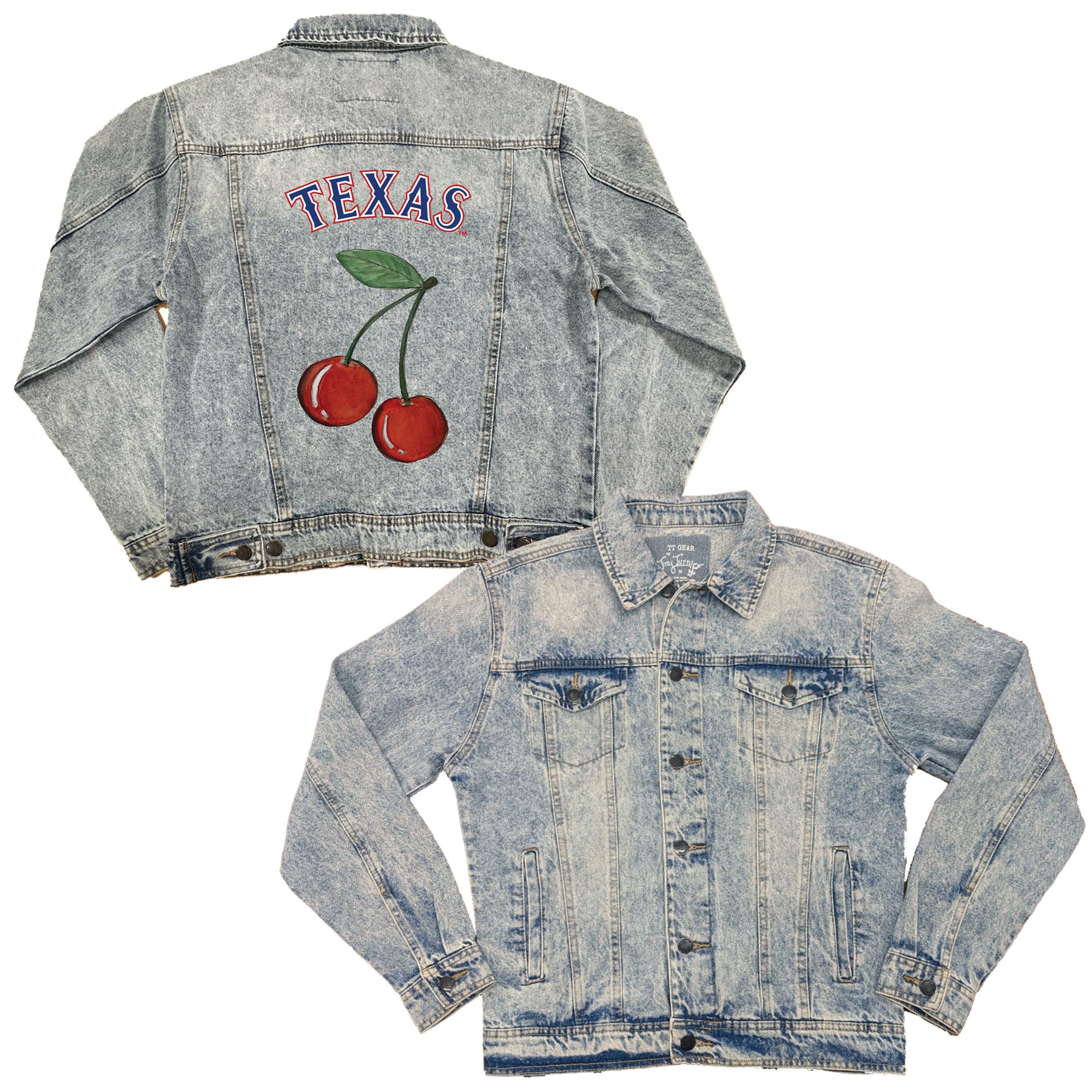 Texas Rangers Cherry Boyfriend Denim Jacket