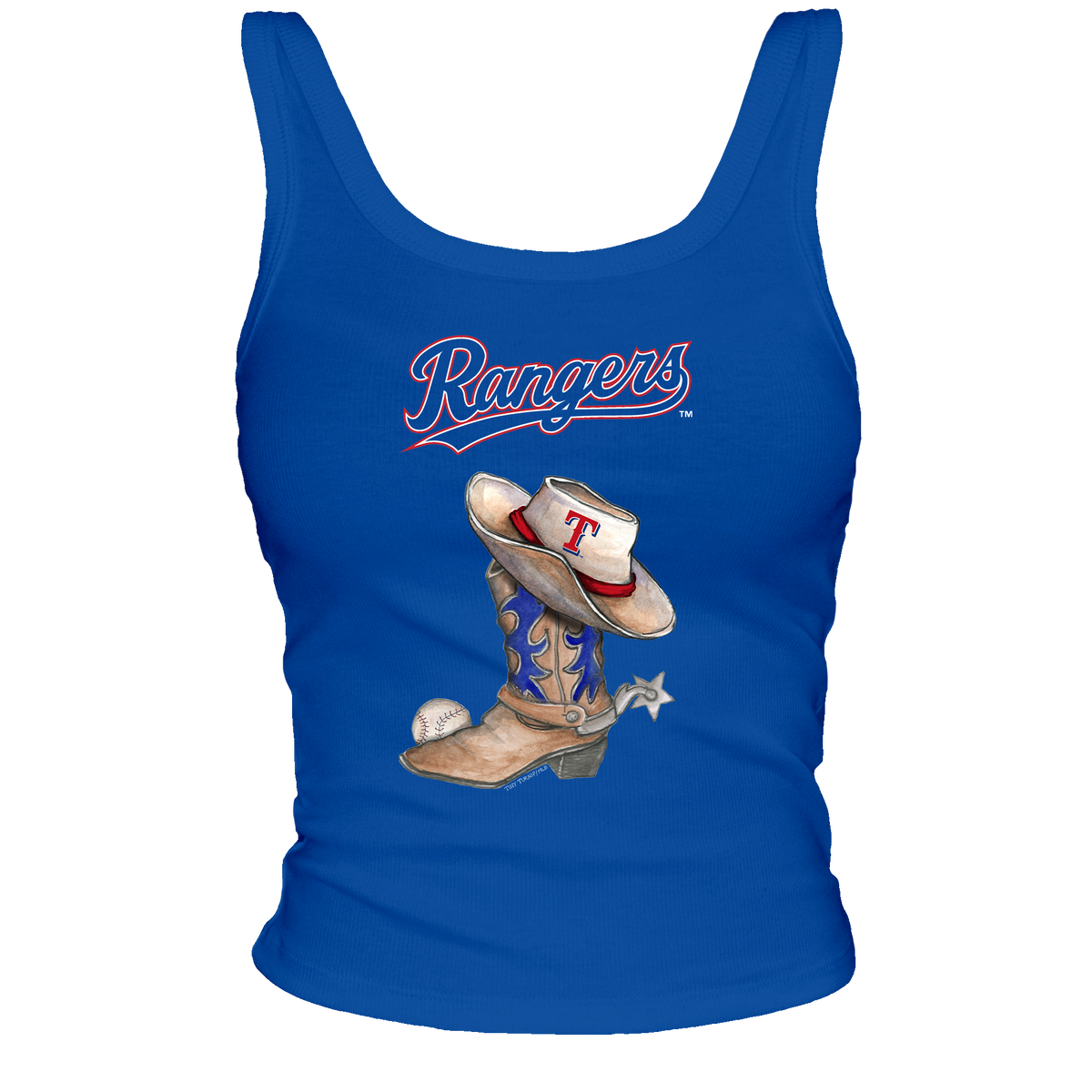 Texas Rangers Cowboy Boot Ribbed Tank - Tiny Turnip