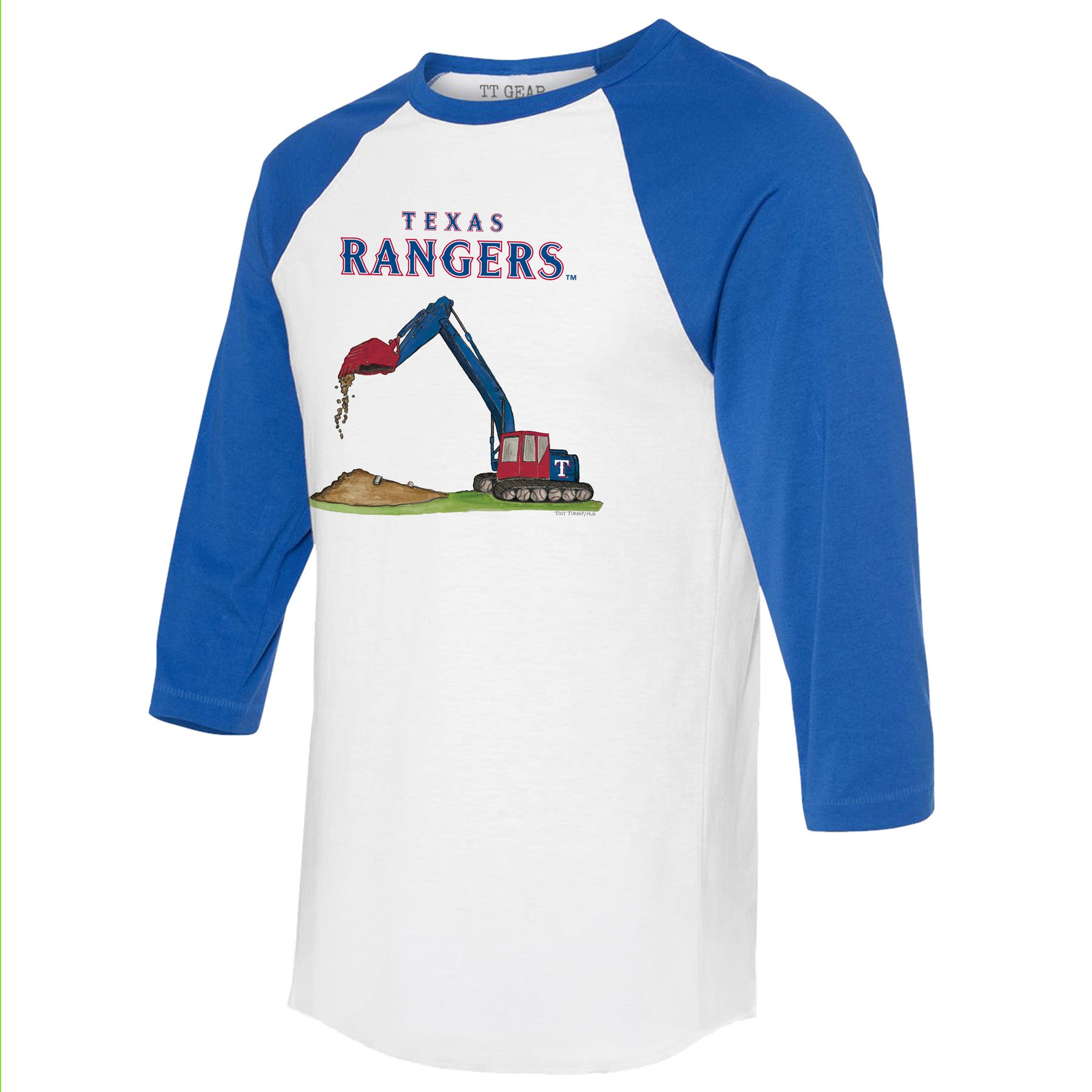 Texas Rangers Excavator 3/4 Royal Blue Sleeve Raglan