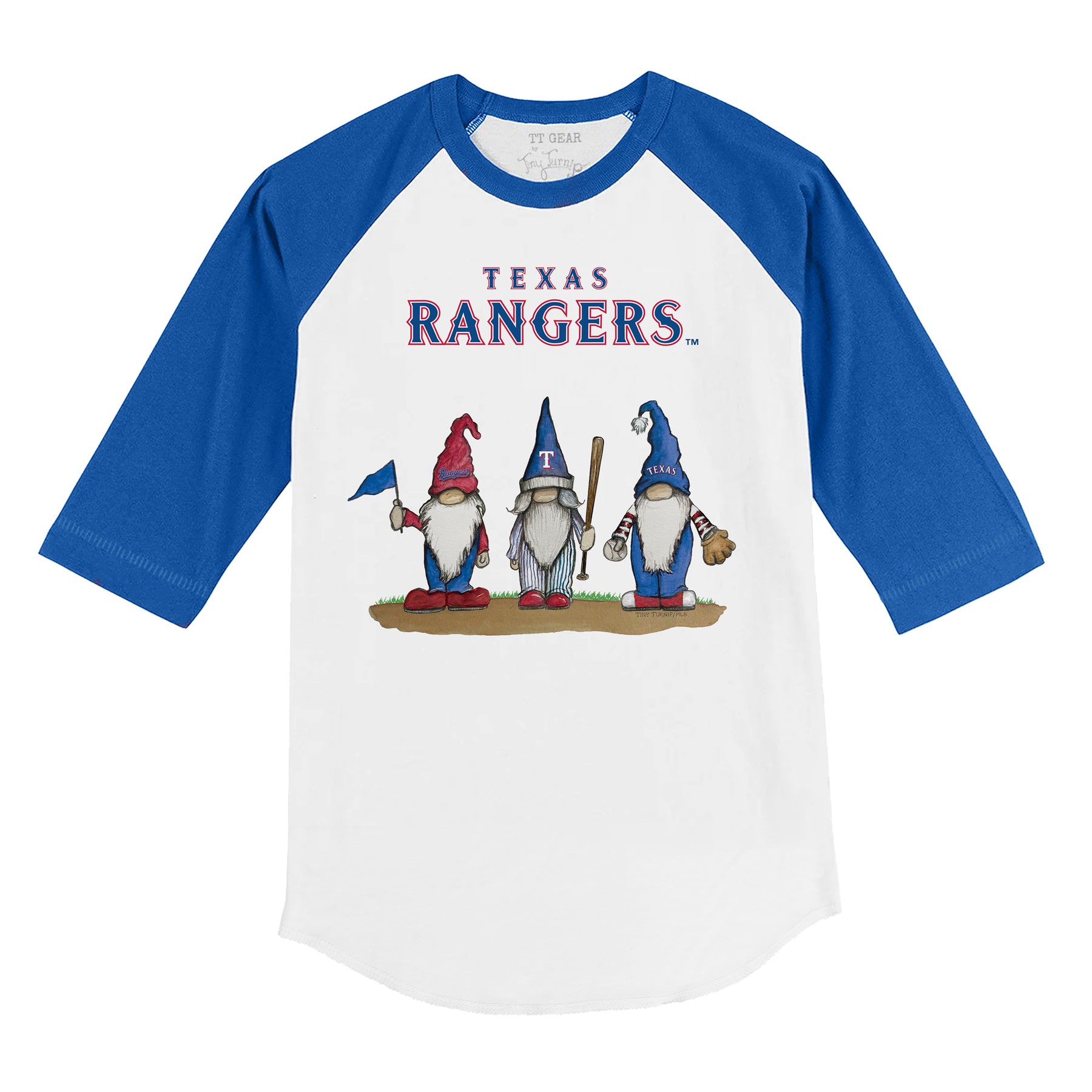 Texas Rangers Gnomes 3/4 Royal Blue Sleeve Raglan