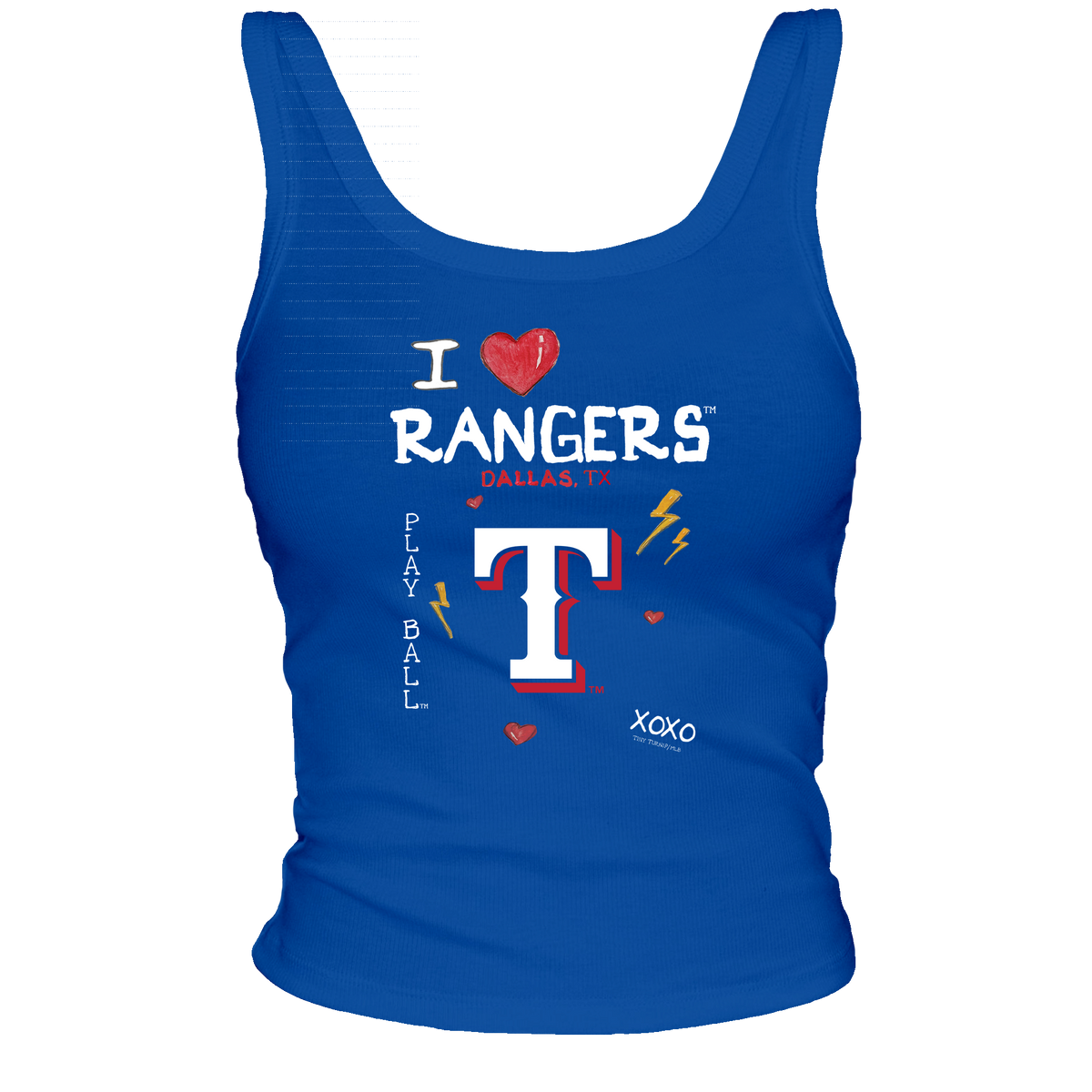 Texas Rangers I Heart Rangers Ribbed Tank - Tiny Turnip