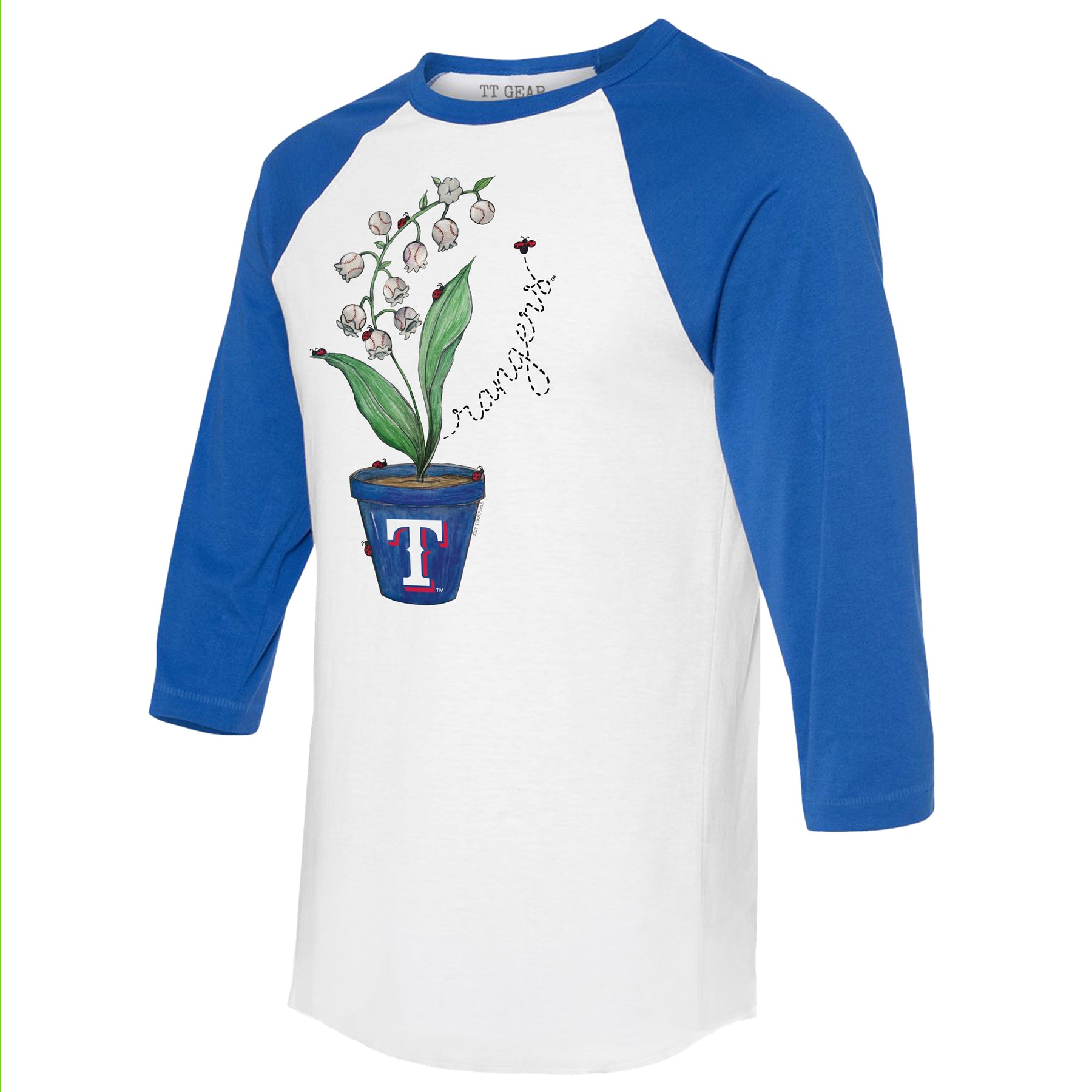 Texas Rangers Ladybug 3/4 Royal Blue Sleeve Raglan