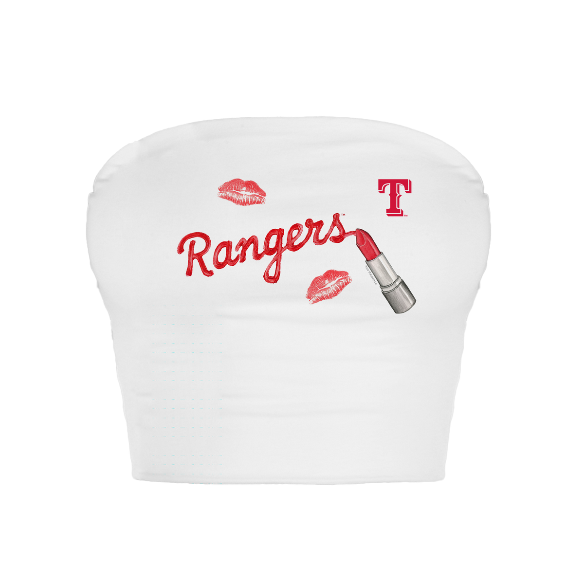 Texas Rangers Lipstick Crop Tube Top - Tiny Turnip
