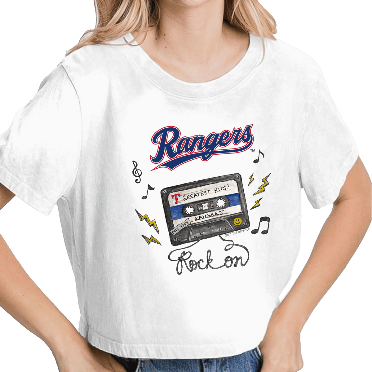 Texas Rangers Mixtape Vintage Crop Tee