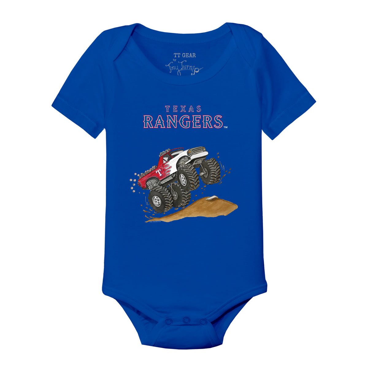 Texas Rangers Monster Truck Short Sleeve Snapper