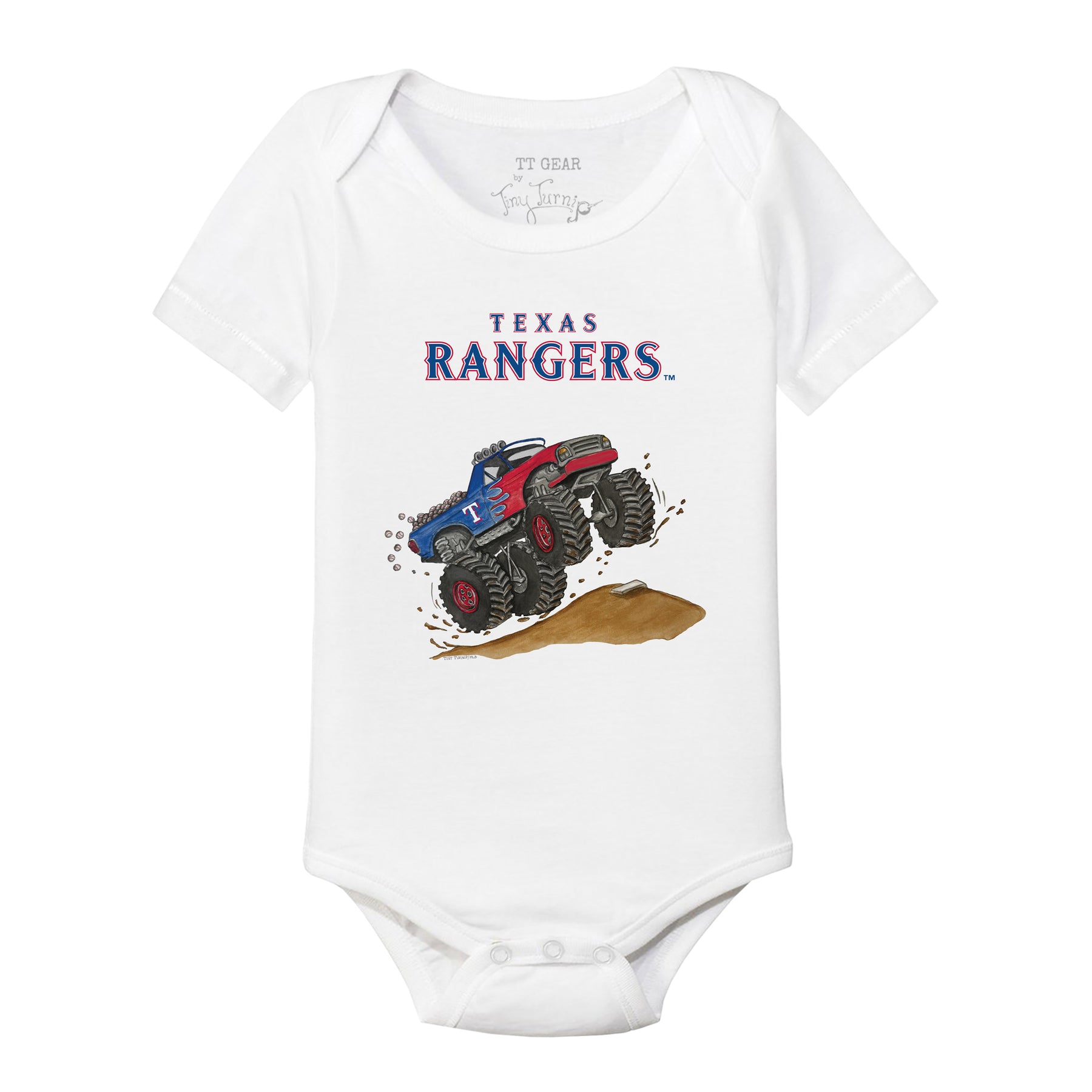 Texas Rangers Monster Truck Short Sleeve Snapper