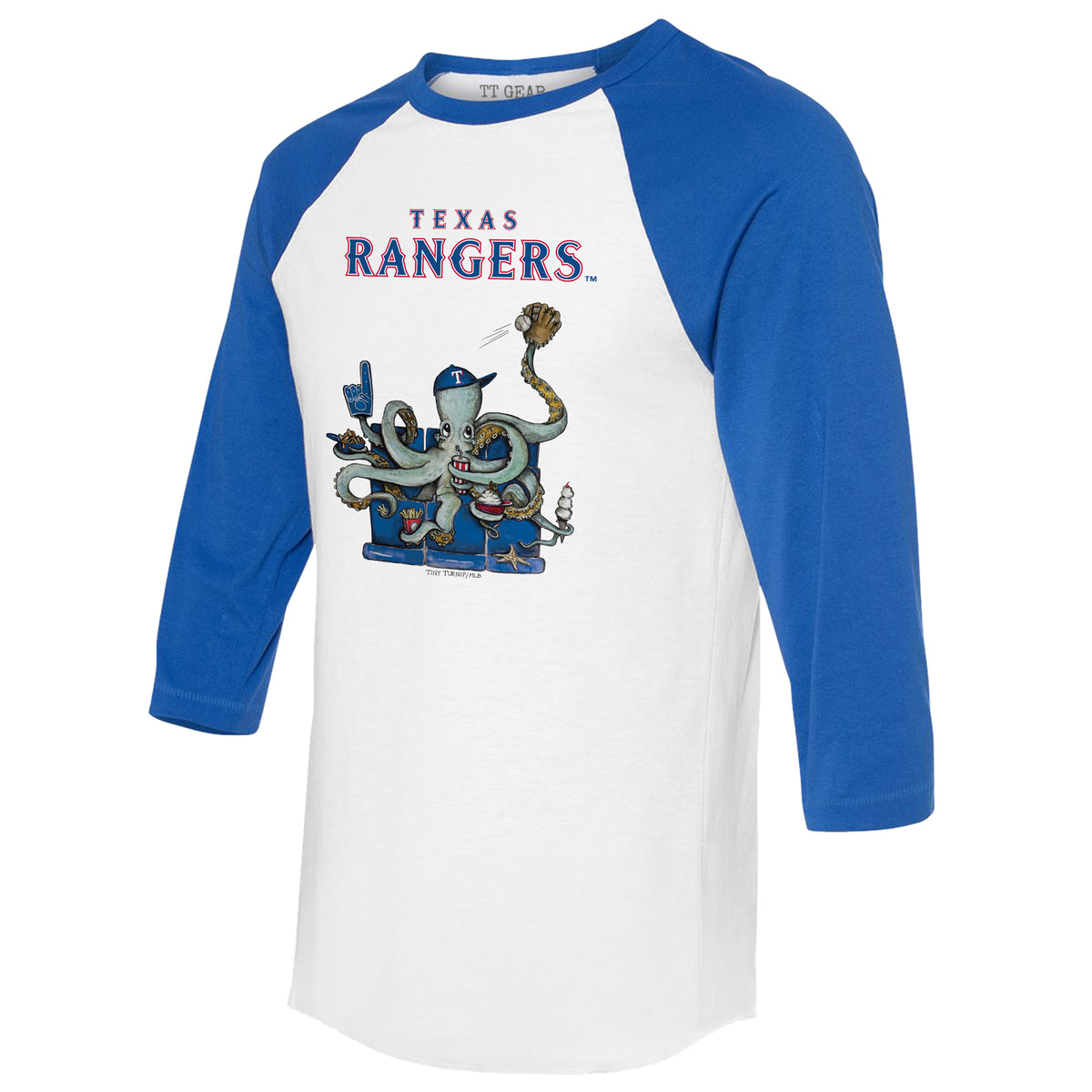 Texas Rangers Octopus 3/4 Royal Blue Sleeve Raglan