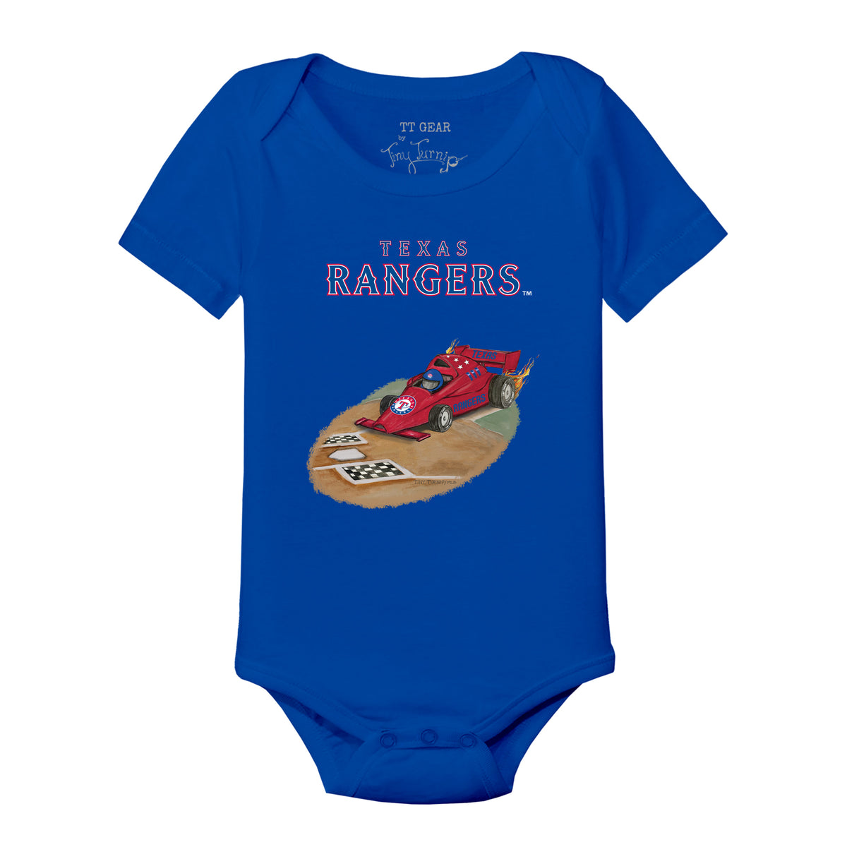 Texas Rangers Race Car Short Sleeve Snapper
