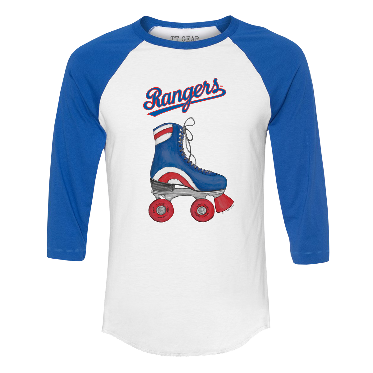 Texas Rangers Retro Skate 3/4 Royal Blue Sleeve Raglan
