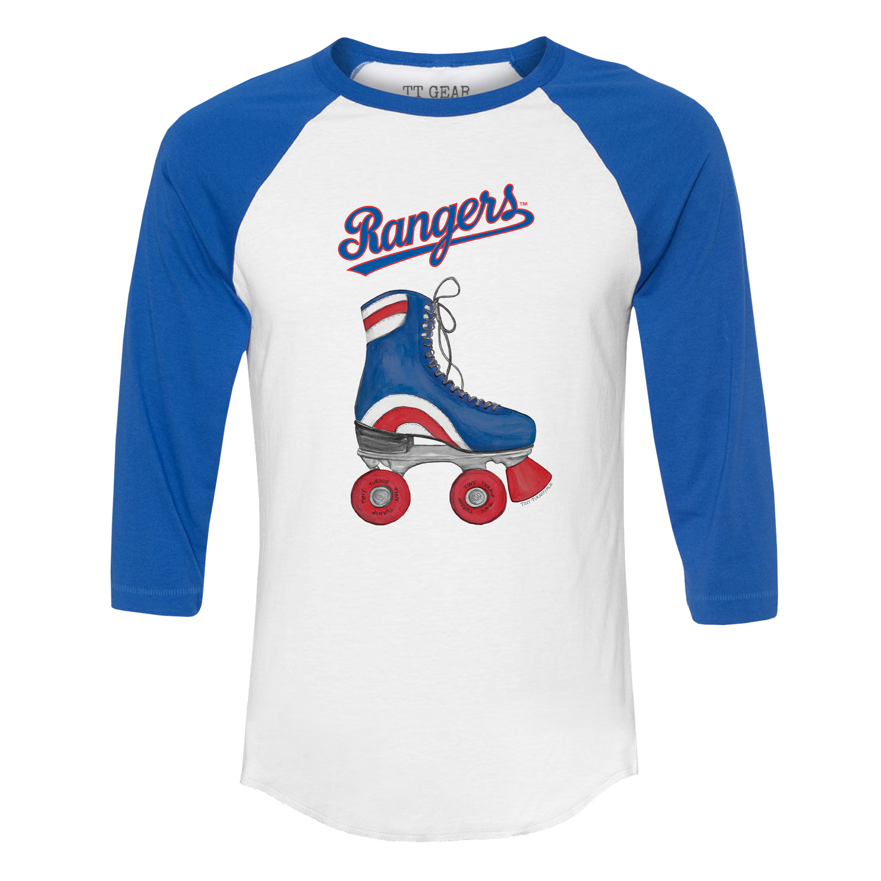 Texas Rangers Retro Skate 3/4 Royal Blue Sleeve Raglan
