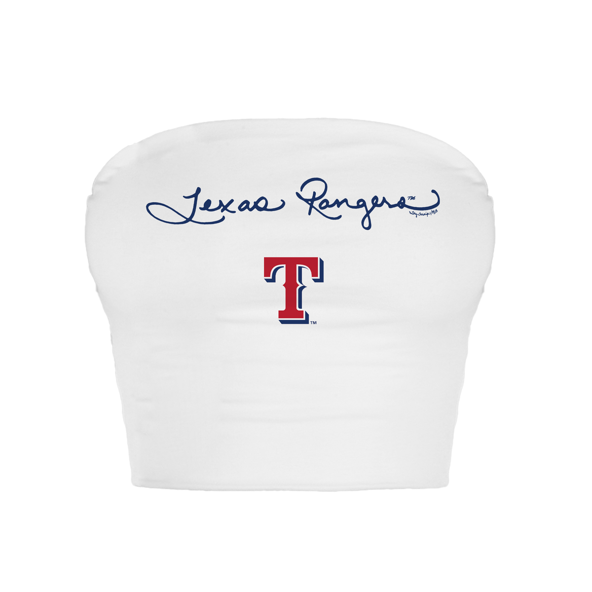 Texas Rangers Logo Script Crop Tube Top