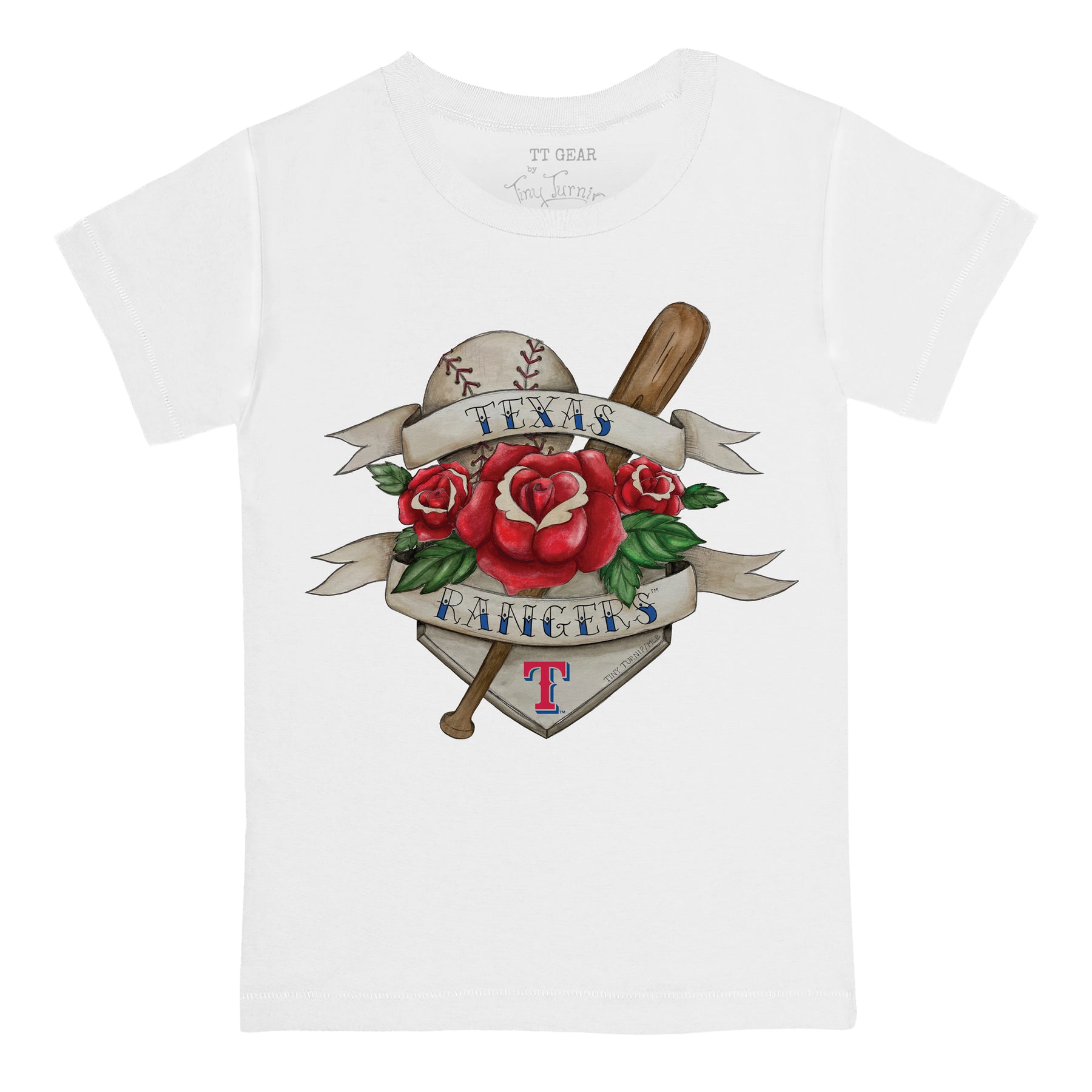 Texas Rangers Tattoo Rose Tee Shirt