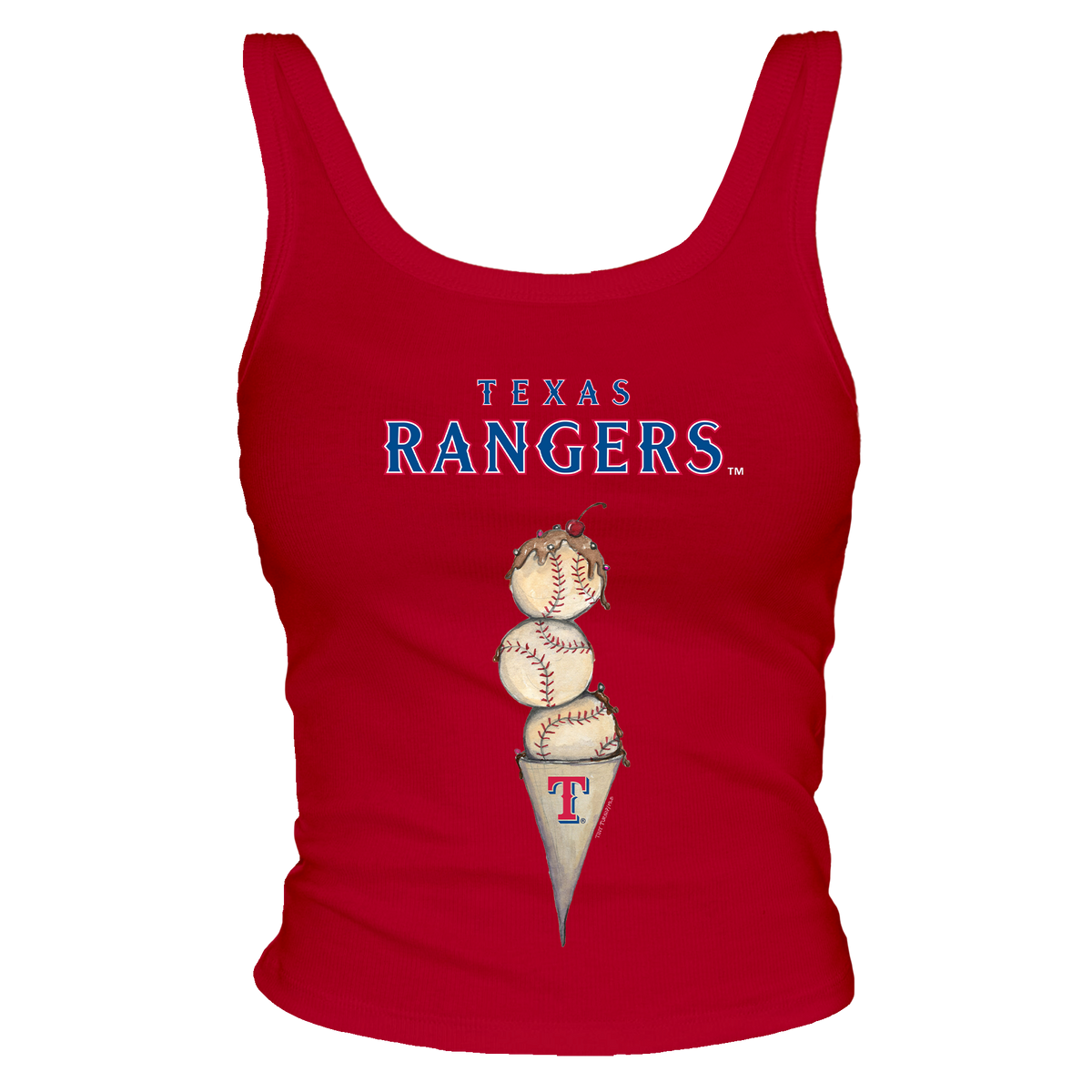 Texas Rangers Triple Scoop Ribbed Tank - Tiny Turnip