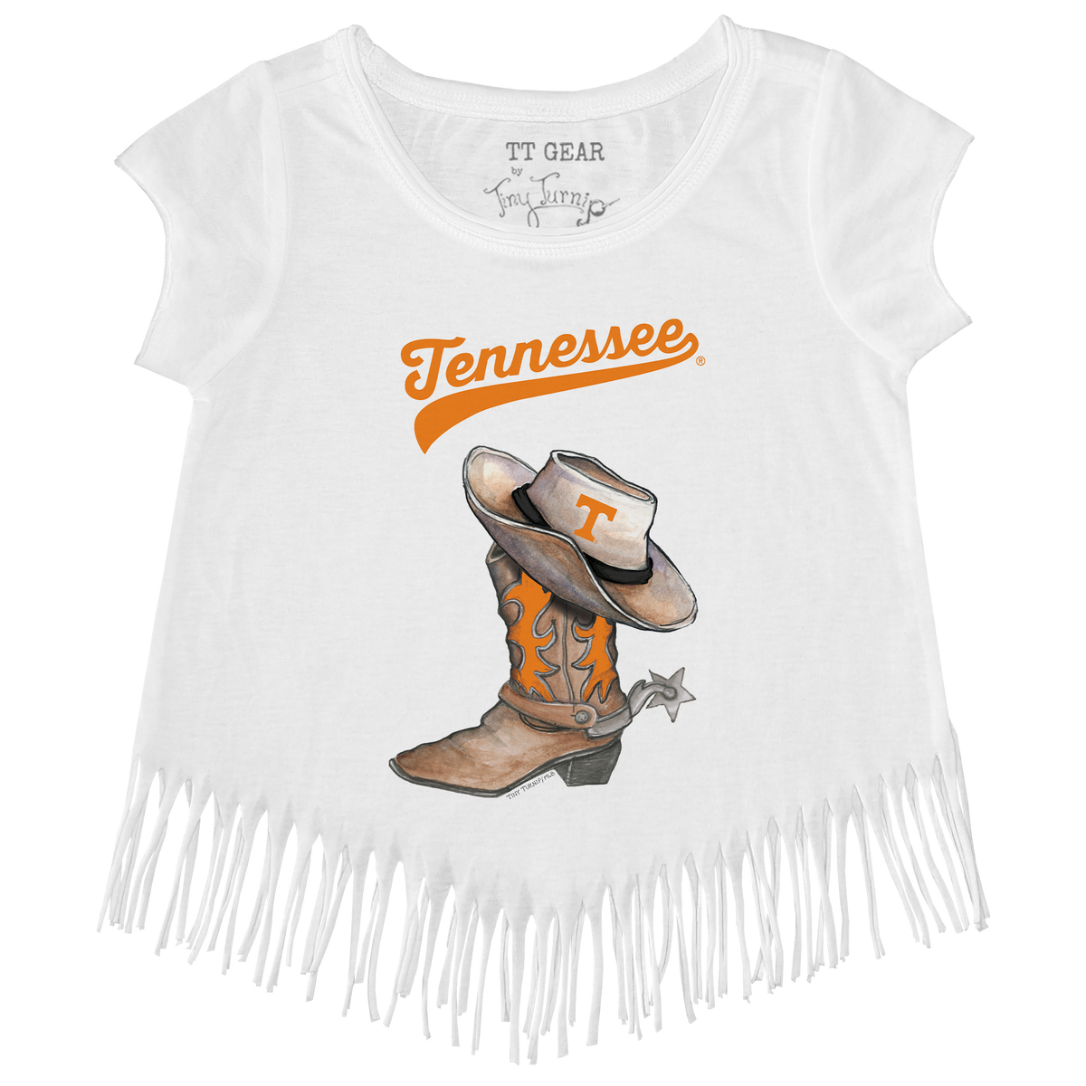 Tennessee Volunteers Cowboy Boot Fringe Tee