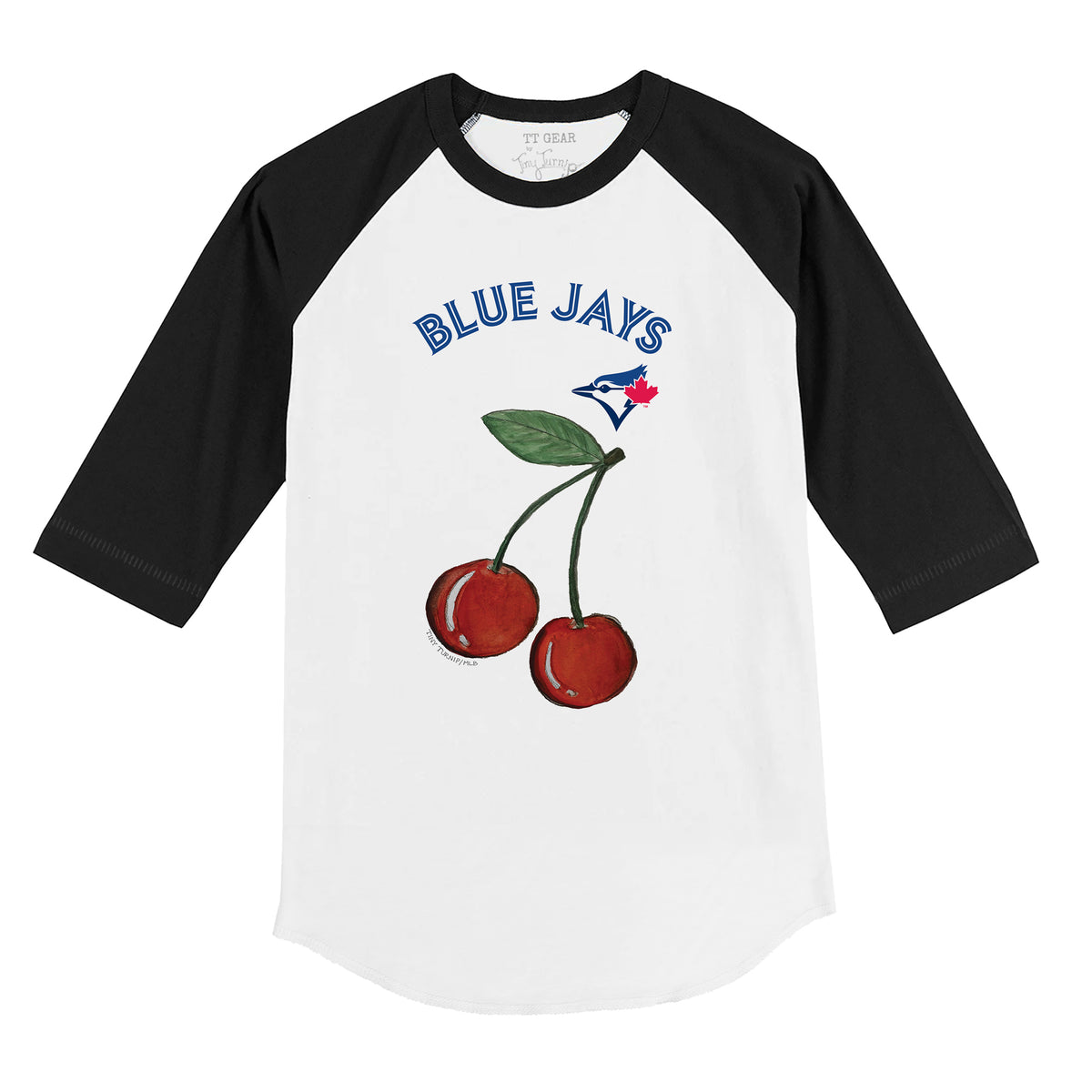 Toronto Blue Jays Cherry 3/4 Black Sleeve Raglan