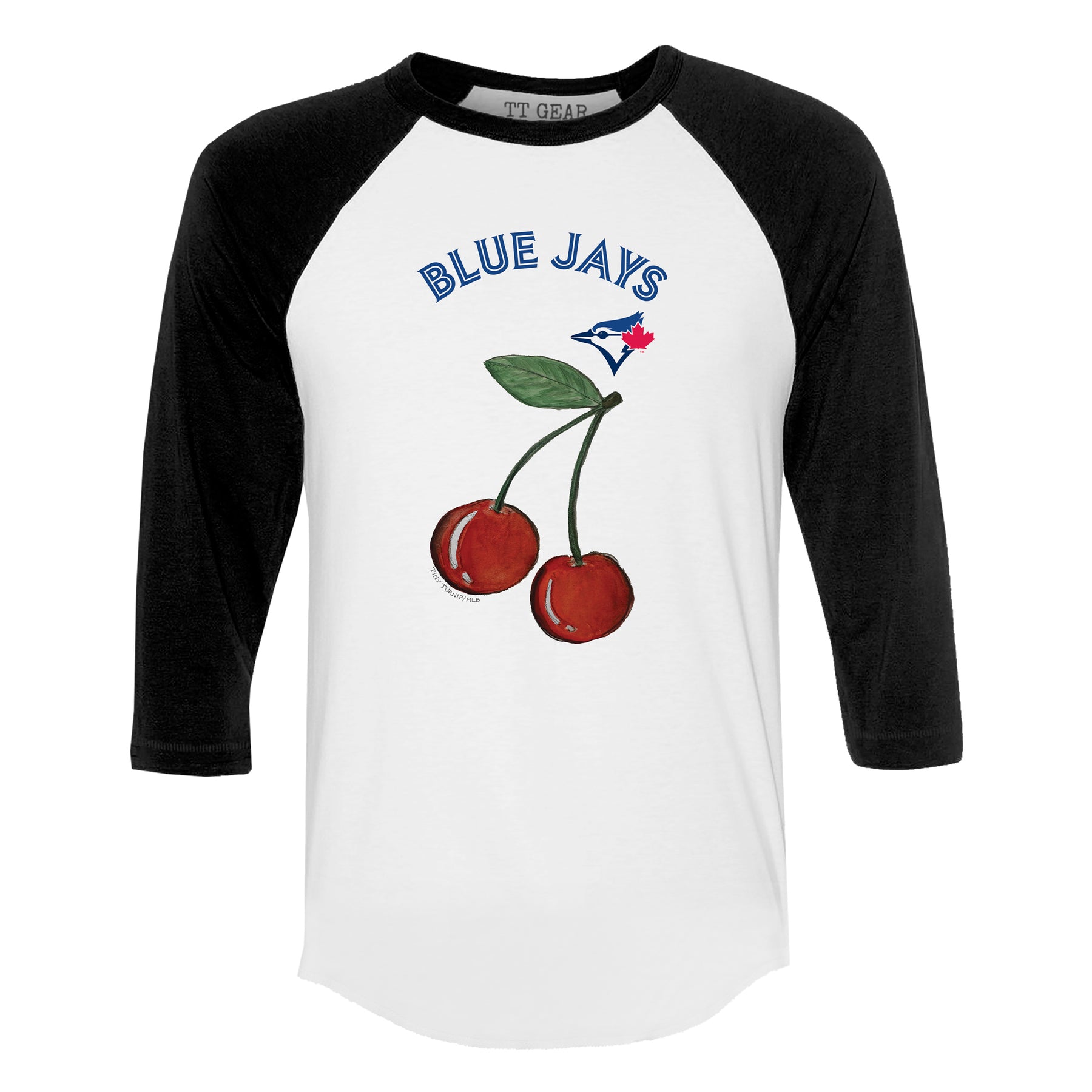 Toronto Blue Jays Cherry 3/4 Black Sleeve Raglan
