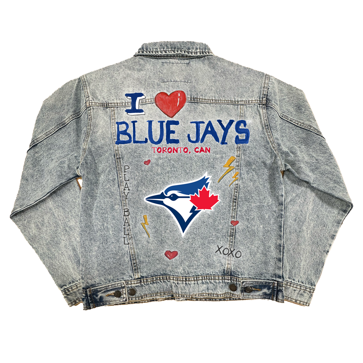 I Heart Blue Jays Boyfriend Denim Jacket - Tiny Turnip