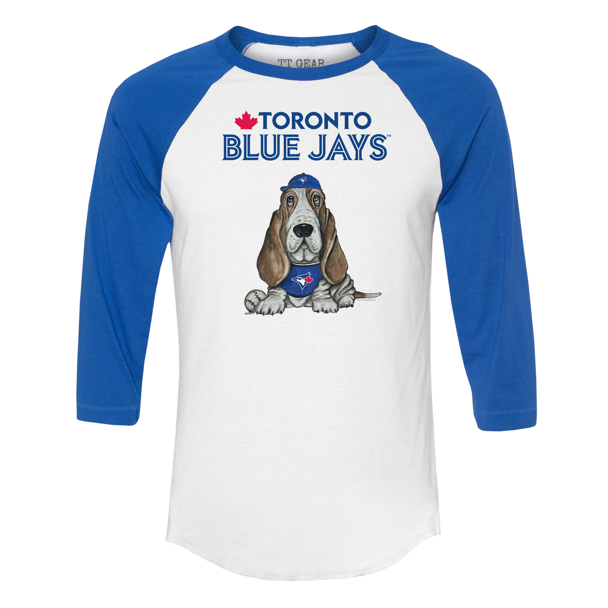 Toronto Blue Jays Puddy 3/4 Royal Blue Sleeve Raglan - Tiny Turnip