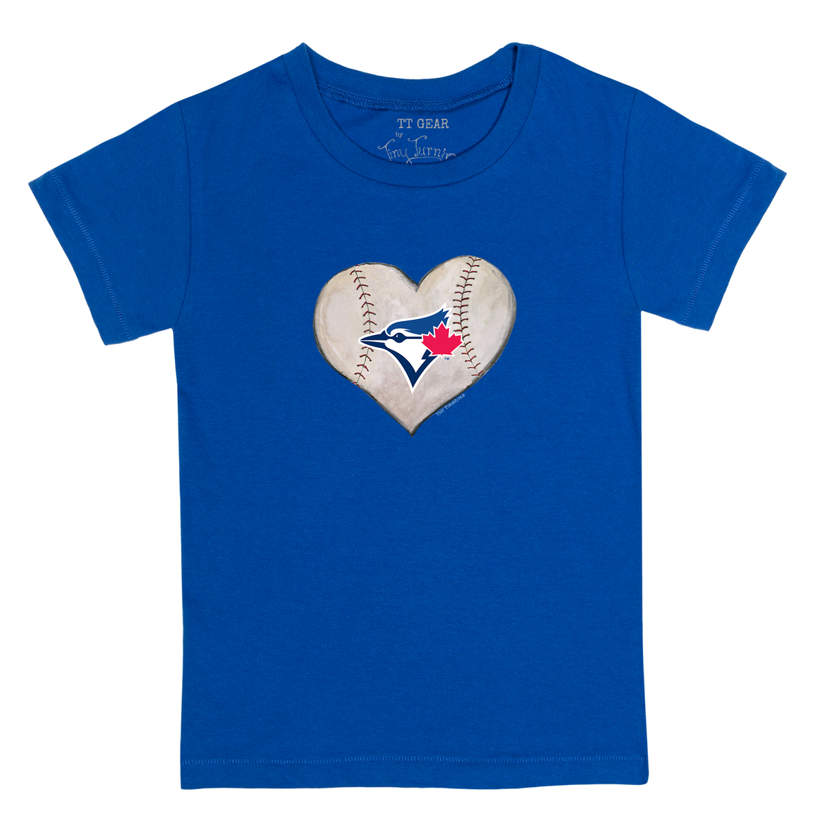 Toronto Blue Jays Stitched Heart Kid's Tee Shirt - Tiny Turnip