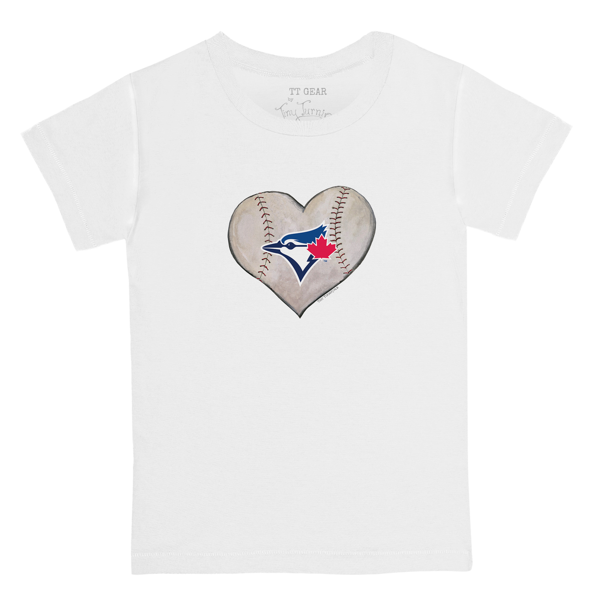Toronto Blue Jays Stitched Heart Kid's Tee Shirt - Tiny Turnip