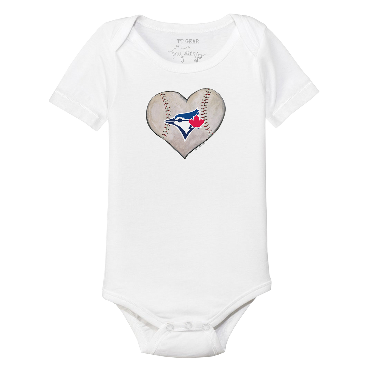 Toronto Blue Jays Stitched Heart Short Sleeve Snapper - Tiny Turnip