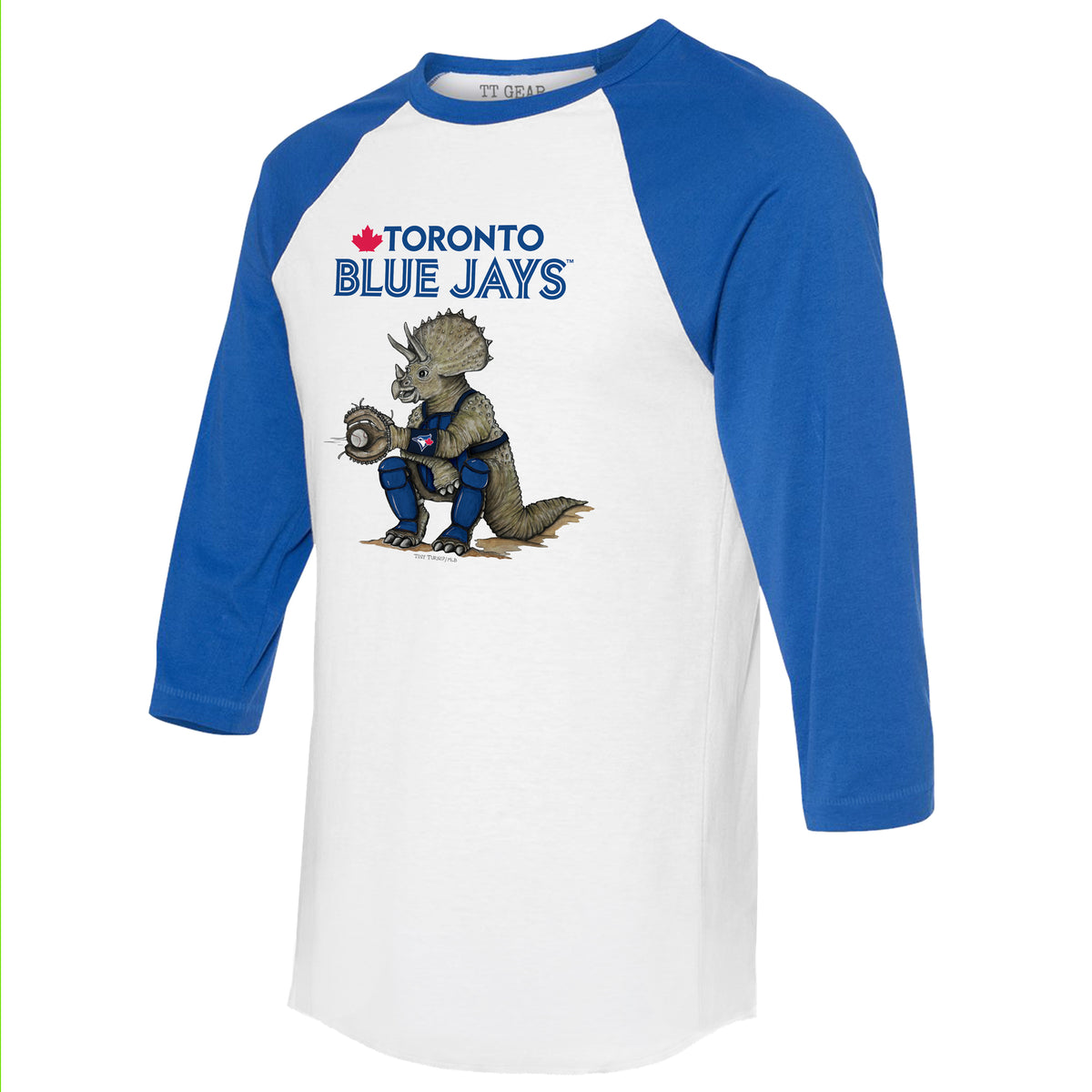 Toronto Blue Jays Triceratops 3/4 Royal Blue Sleeve Raglan