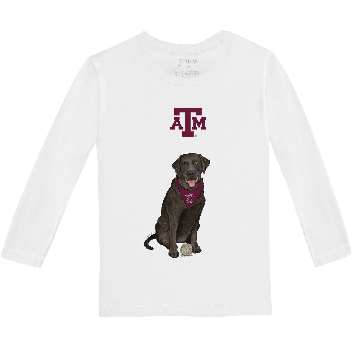 Texas A&M Aggies Black Labrador Retriever Long-Sleeve Tee Shirt