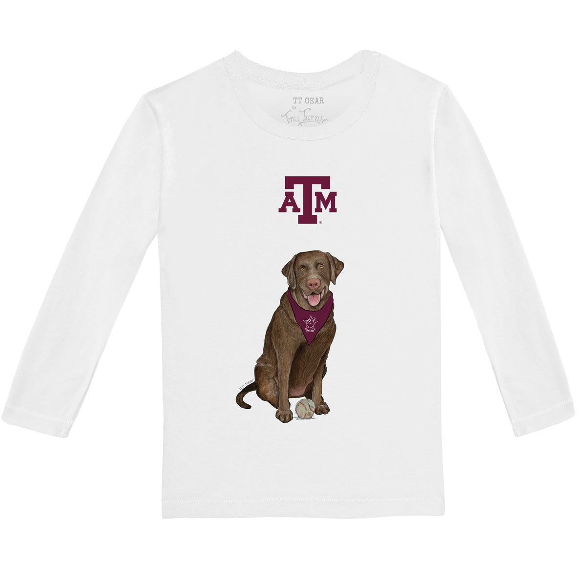 Texas A&M Aggies Chocolate Labrador Retriever Long-Sleeve Tee Shirt
