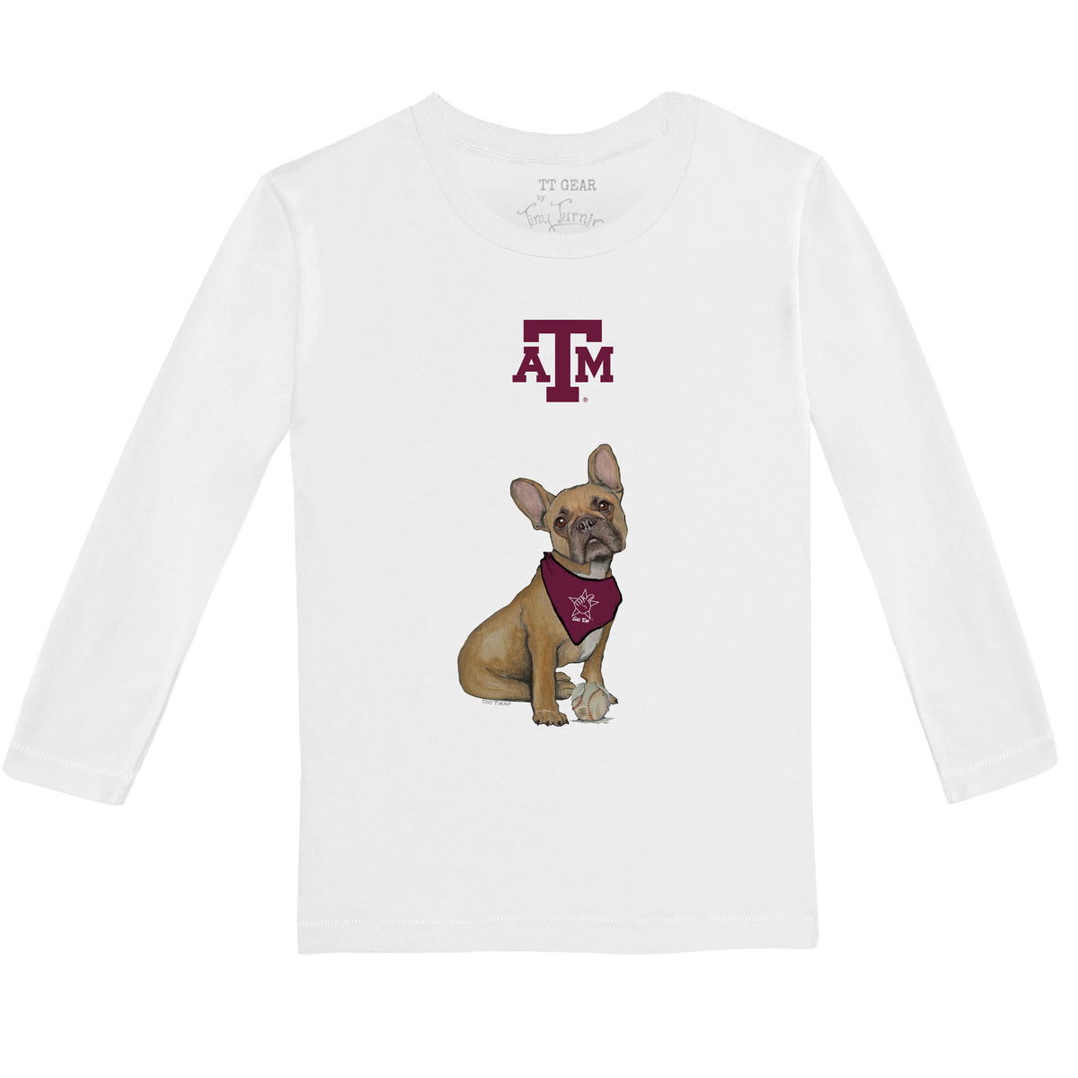 Texas A&M Aggies French Bulldog Long-Sleeve Tee Shirt