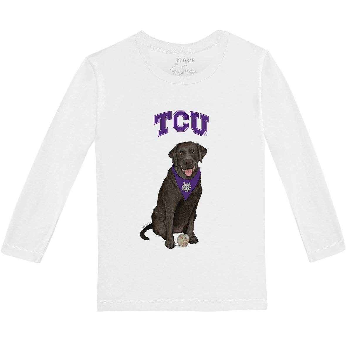 TCU Horned Frogs Black Labrador Retriever Long-Sleeve Tee Shirt