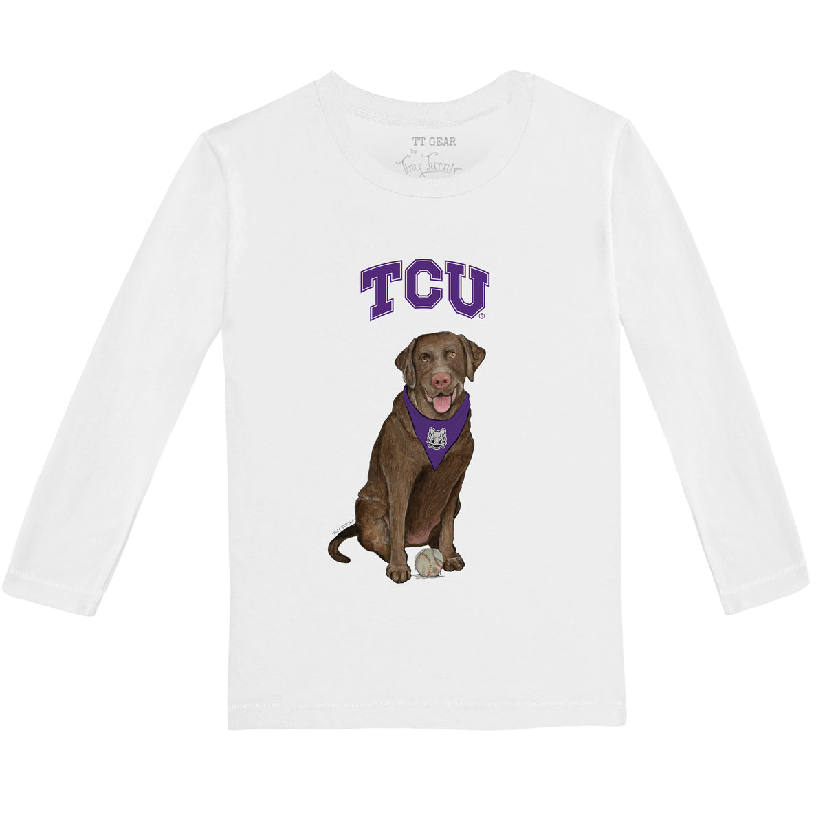 TCU Horned Frogs Chocolate Labrador Retriever Long-Sleeve Tee Shirt