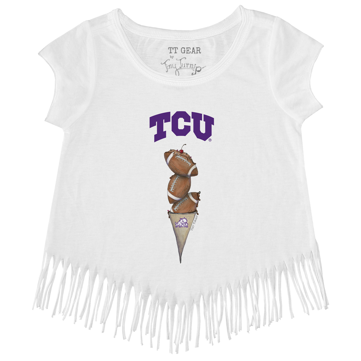 TCU Horned Frogs Football Triple Scoop Fringe Tee