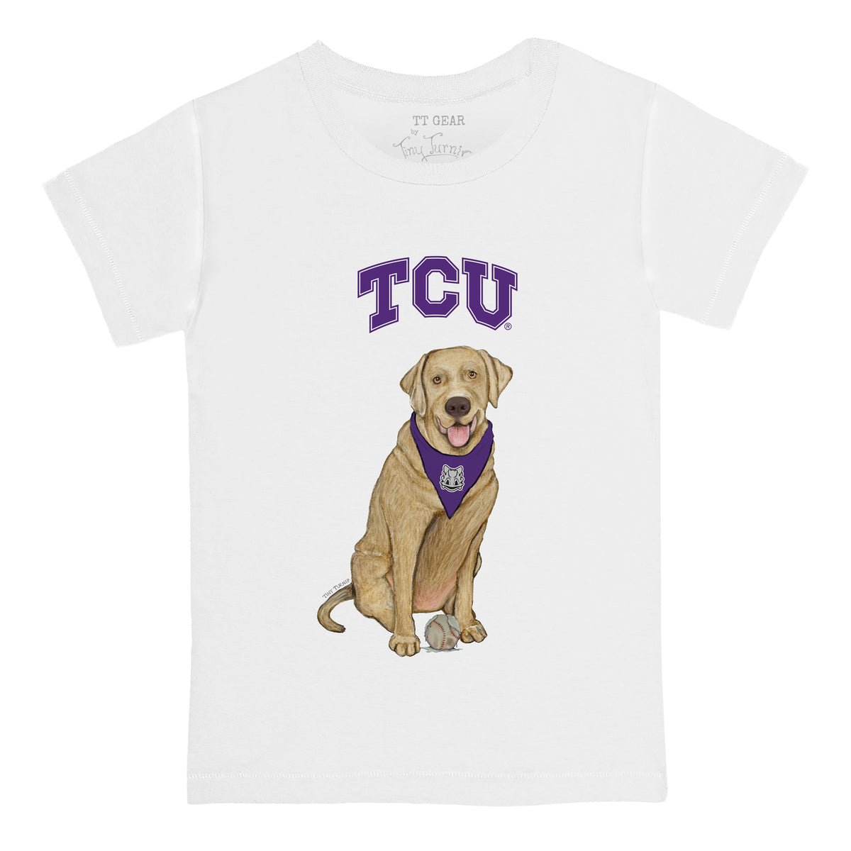 TCU Horned Frogs Yellow Labrador Retriever Tee Shirt