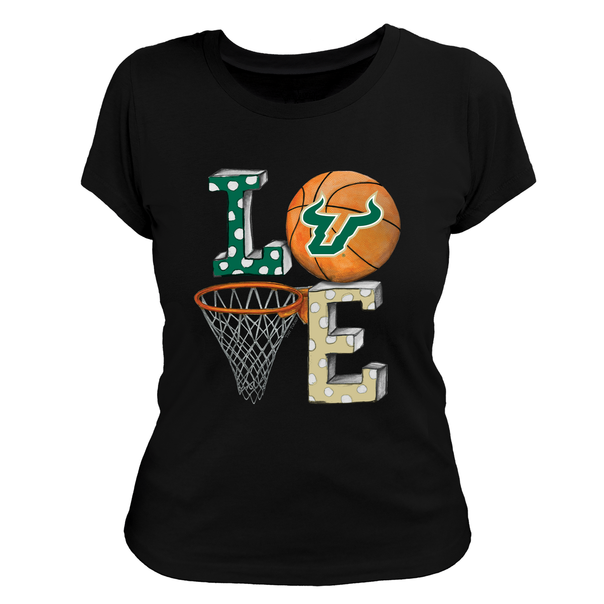 South Florida Bulls LOVE Women's Tee Shirt