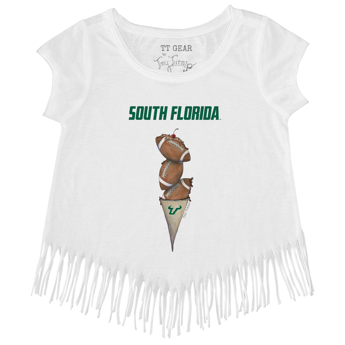 South Florida Bulls Football Triple Scoop Fringe Tee