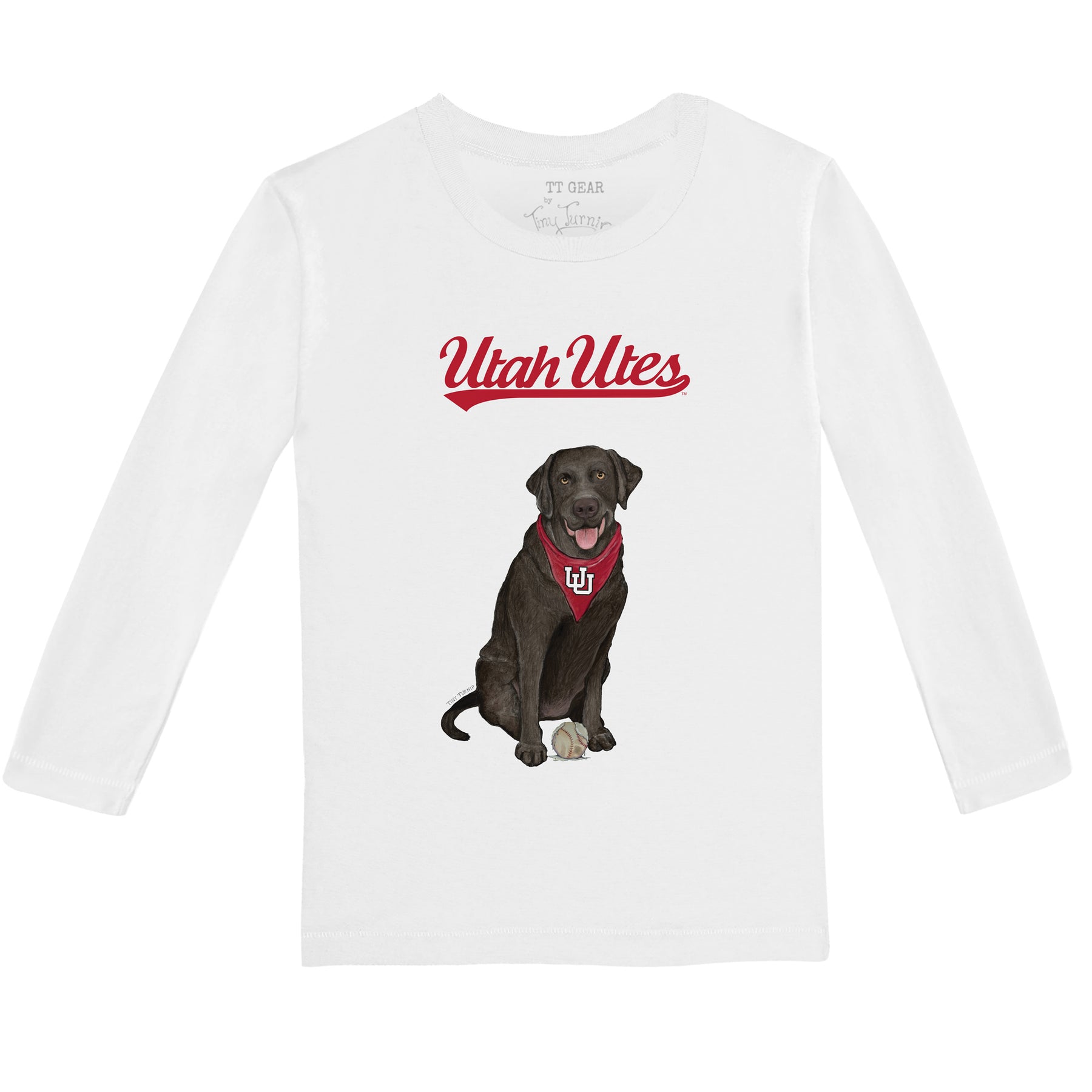 Utah Utes Black Labrador Retriever Long-Sleeve Tee Shirt