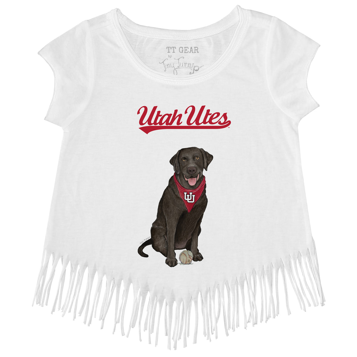 Utah Utes Black Labrador Retriever Fringe Tee