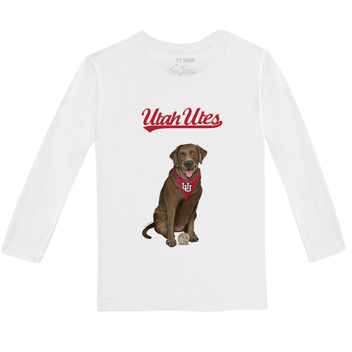 Utah Utes Chocolate Labrador Retriever Long-Sleeve Tee Shirt