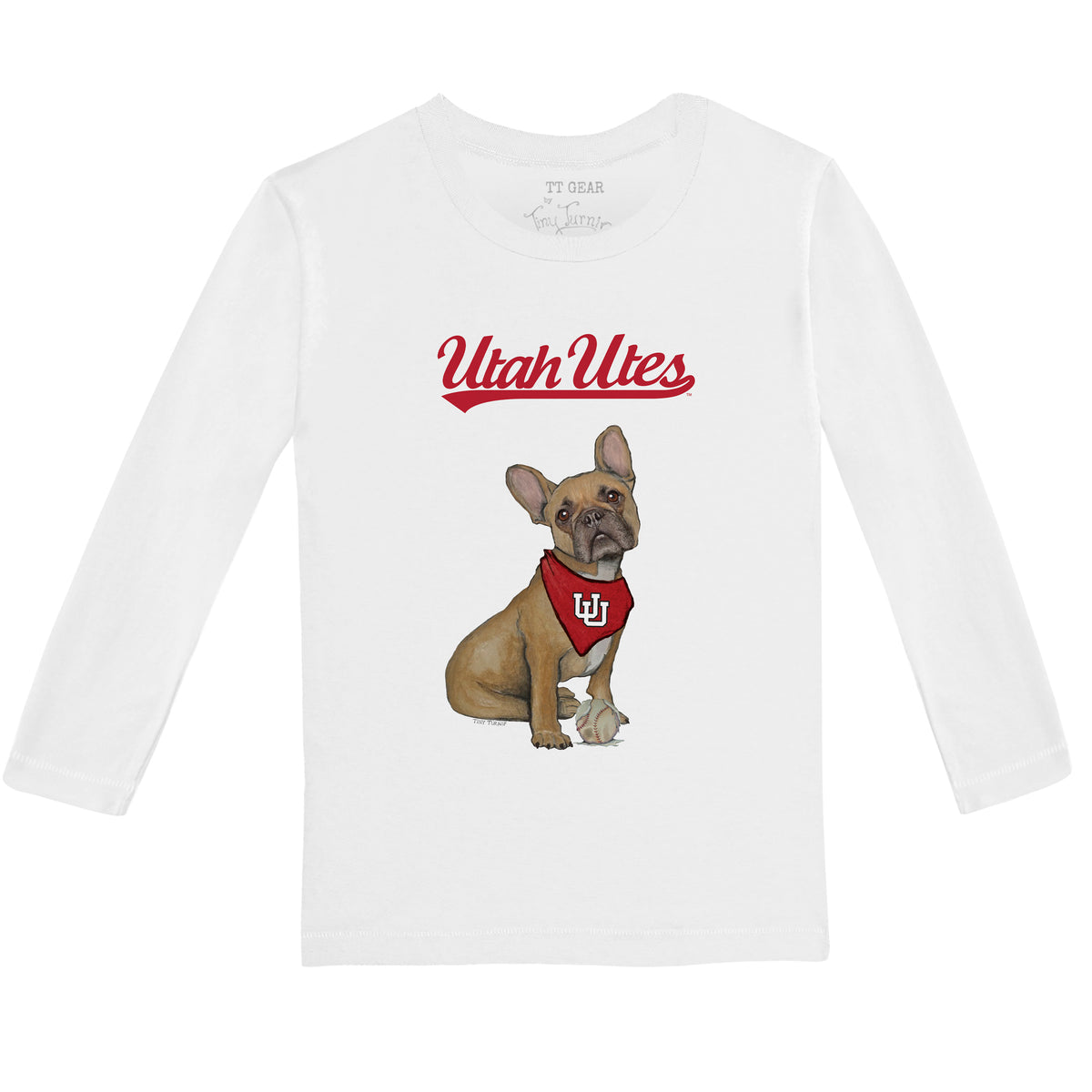 Utah Utes French Bulldog Long-Sleeve Tee Shirt