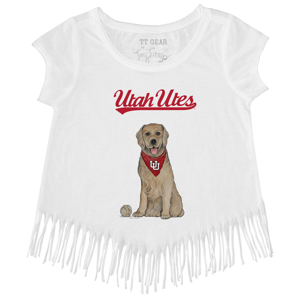 Utah Utes Golden Retriever Fringe Tee