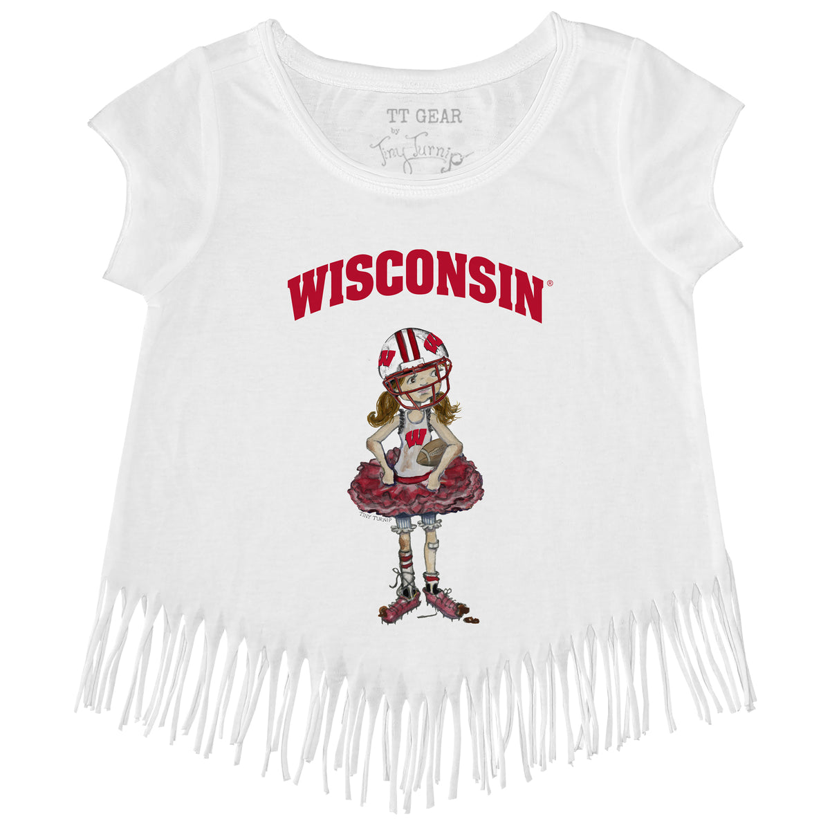 Wisconsin Badgers Babes Fringe Tee