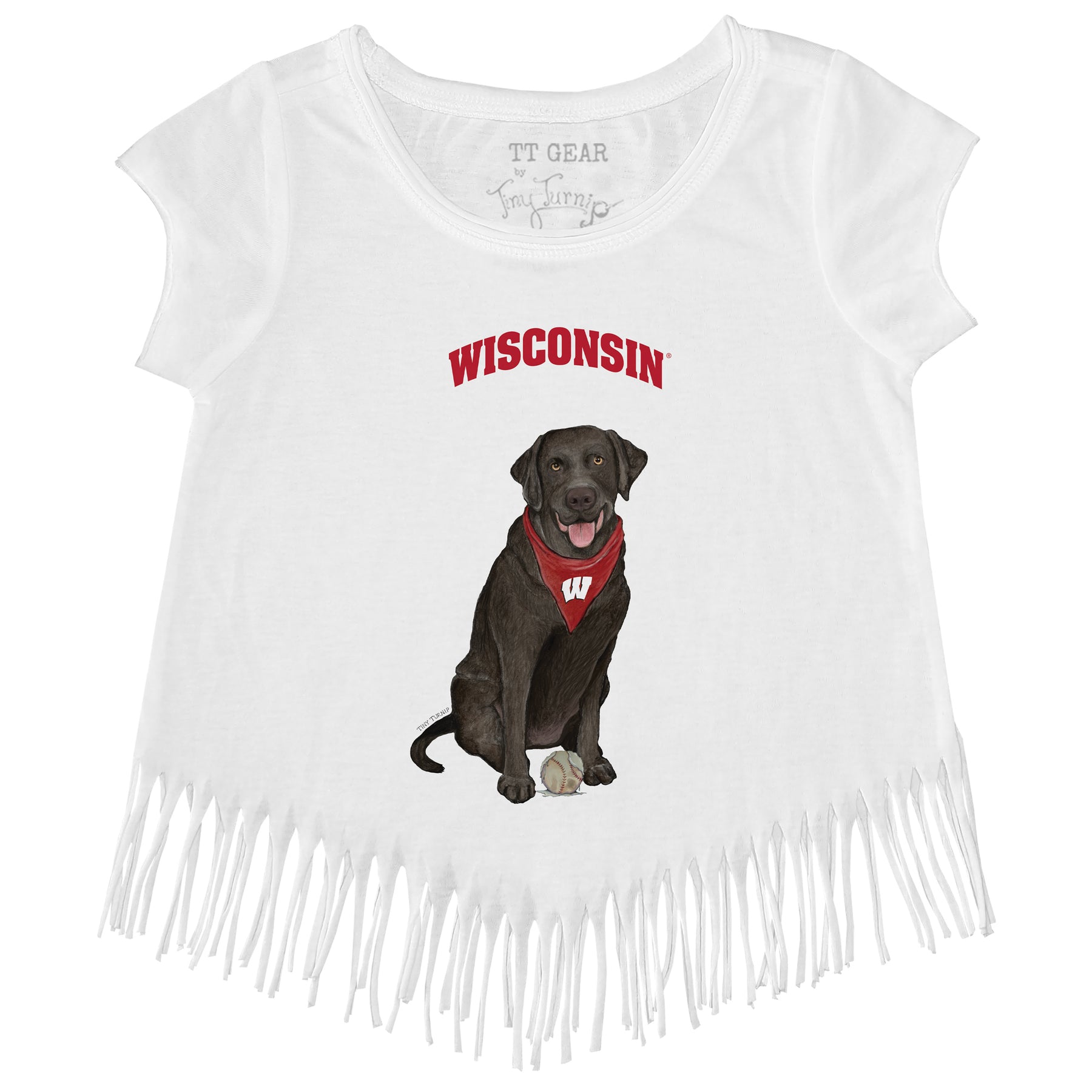 Wisconsin Badgers Black Labrador Retriever Fringe Tee