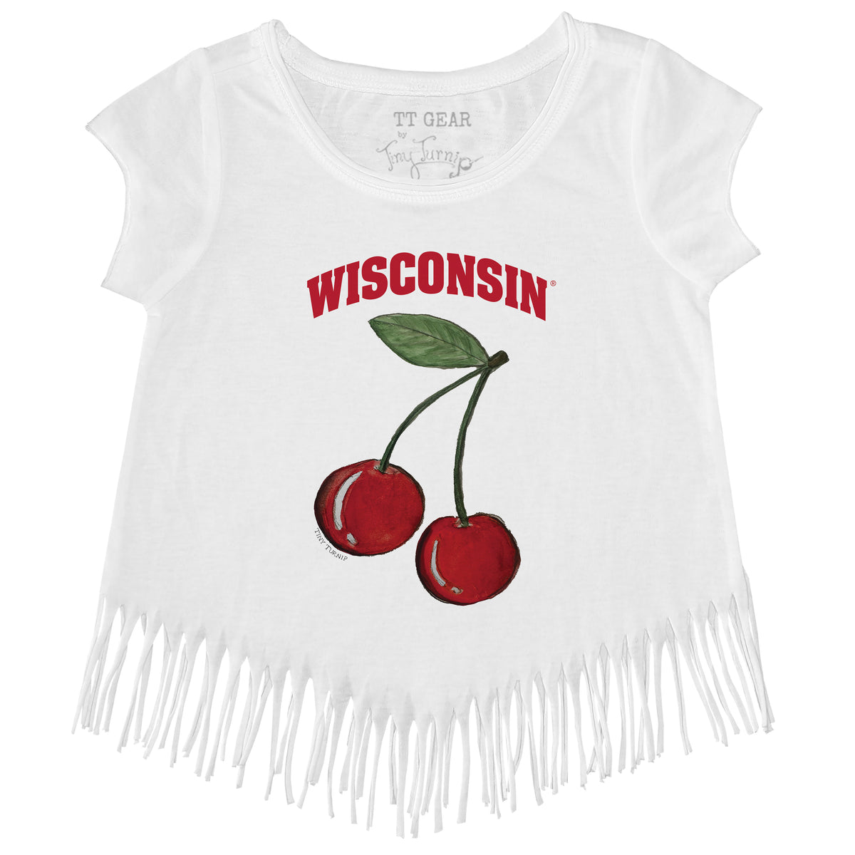 Wisconsin Badgers Cherry Fringe Tee