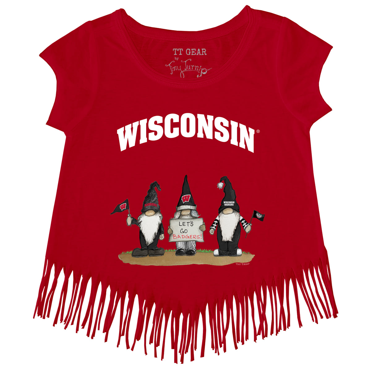 Wisconsin Badgers Gnomes Fringe Tee